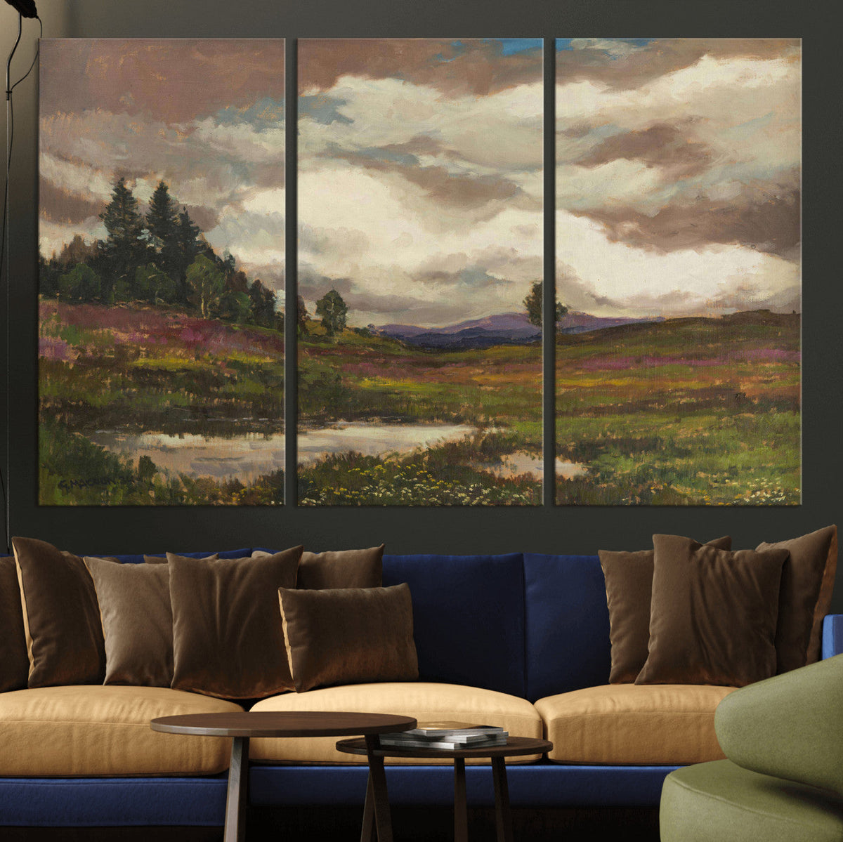 Gustav Macoun Heathland Canvas Print, Czech Landscape Oil