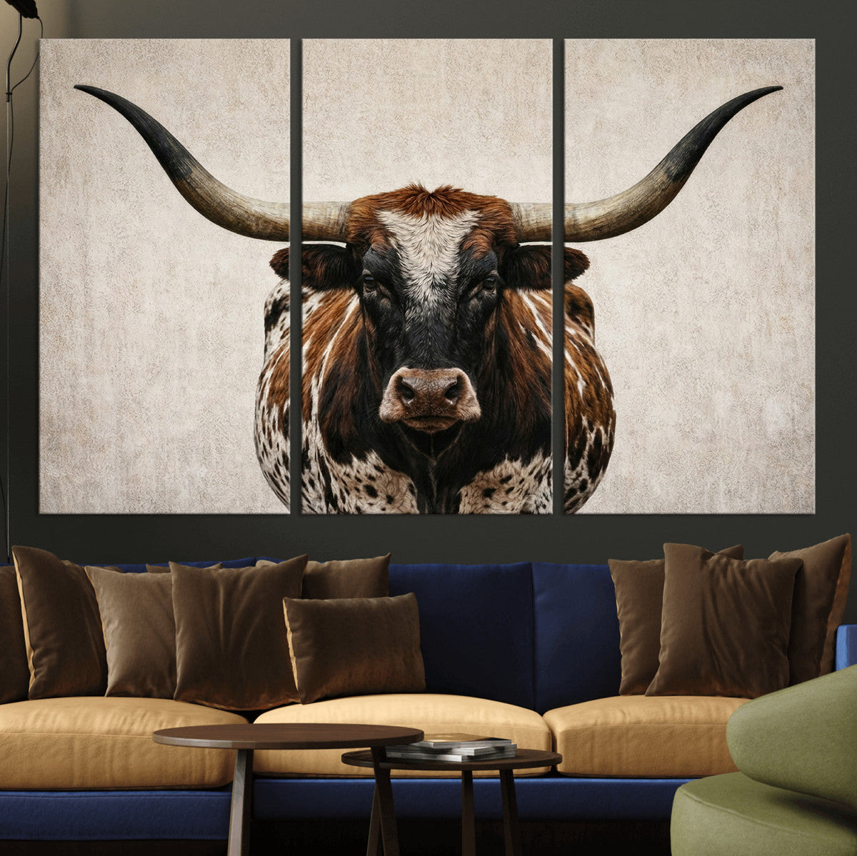 Texas Longhorn Canvas Wall Art Western Bull Desert Moody