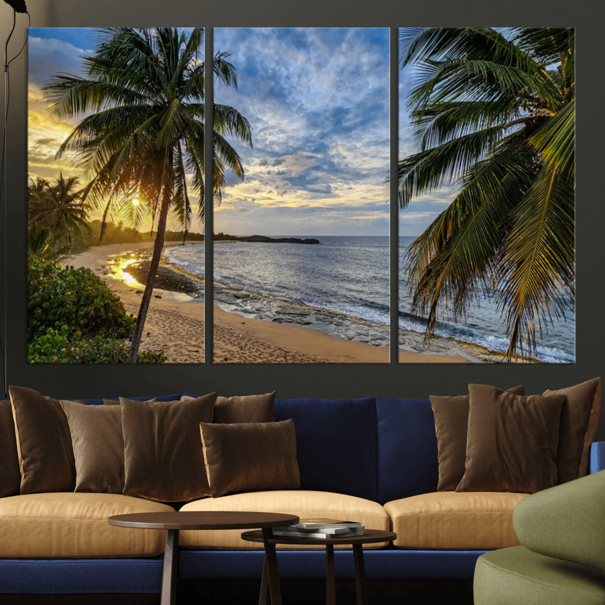 Mar Chiquita Beach Puerto Rico Canvas Wall Art, Manati Caribbean Coastal Photography Print, Tropical Ocean Sunset Decor