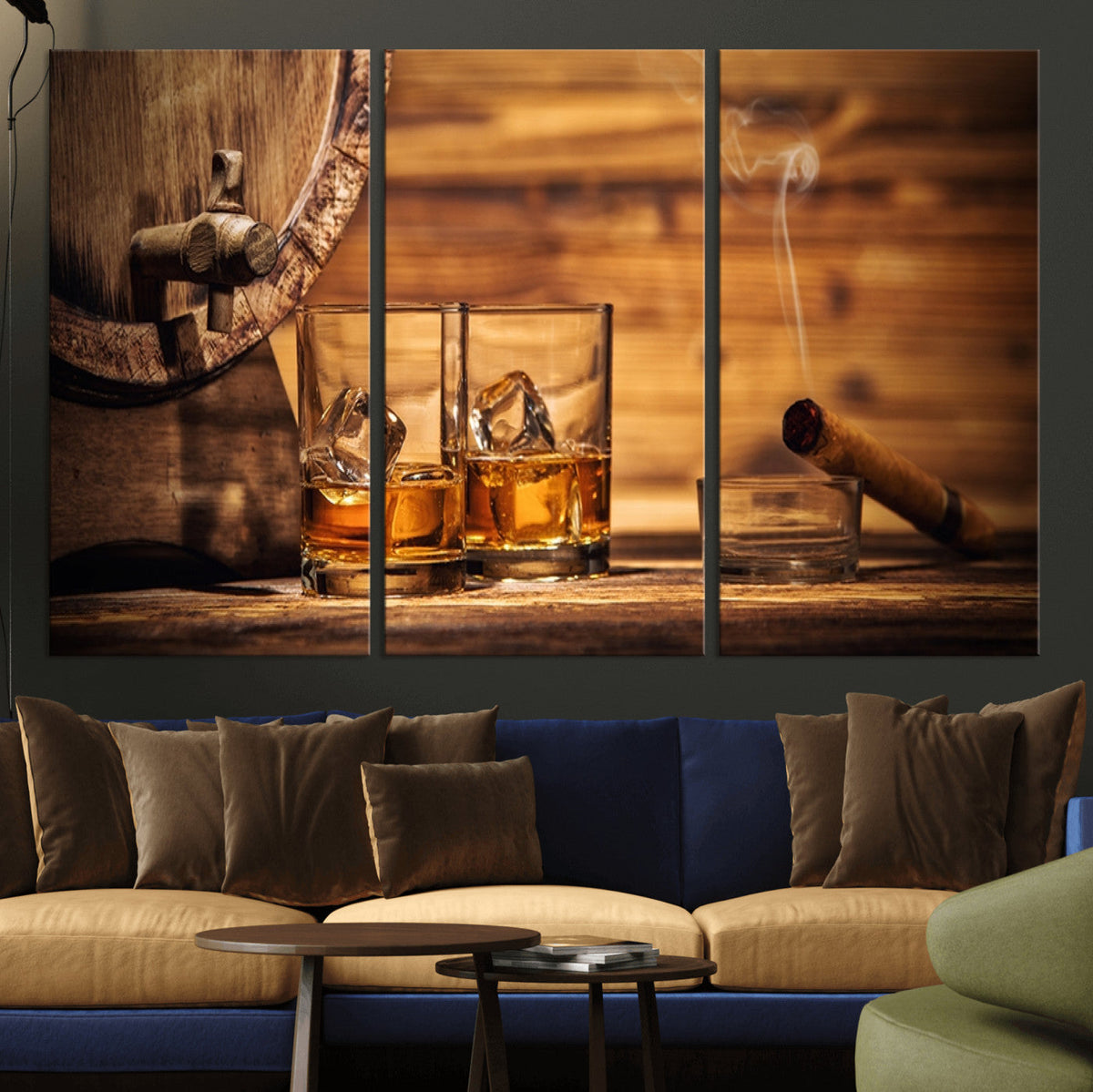 Rustic Whiskey and Barrel Canvas Print