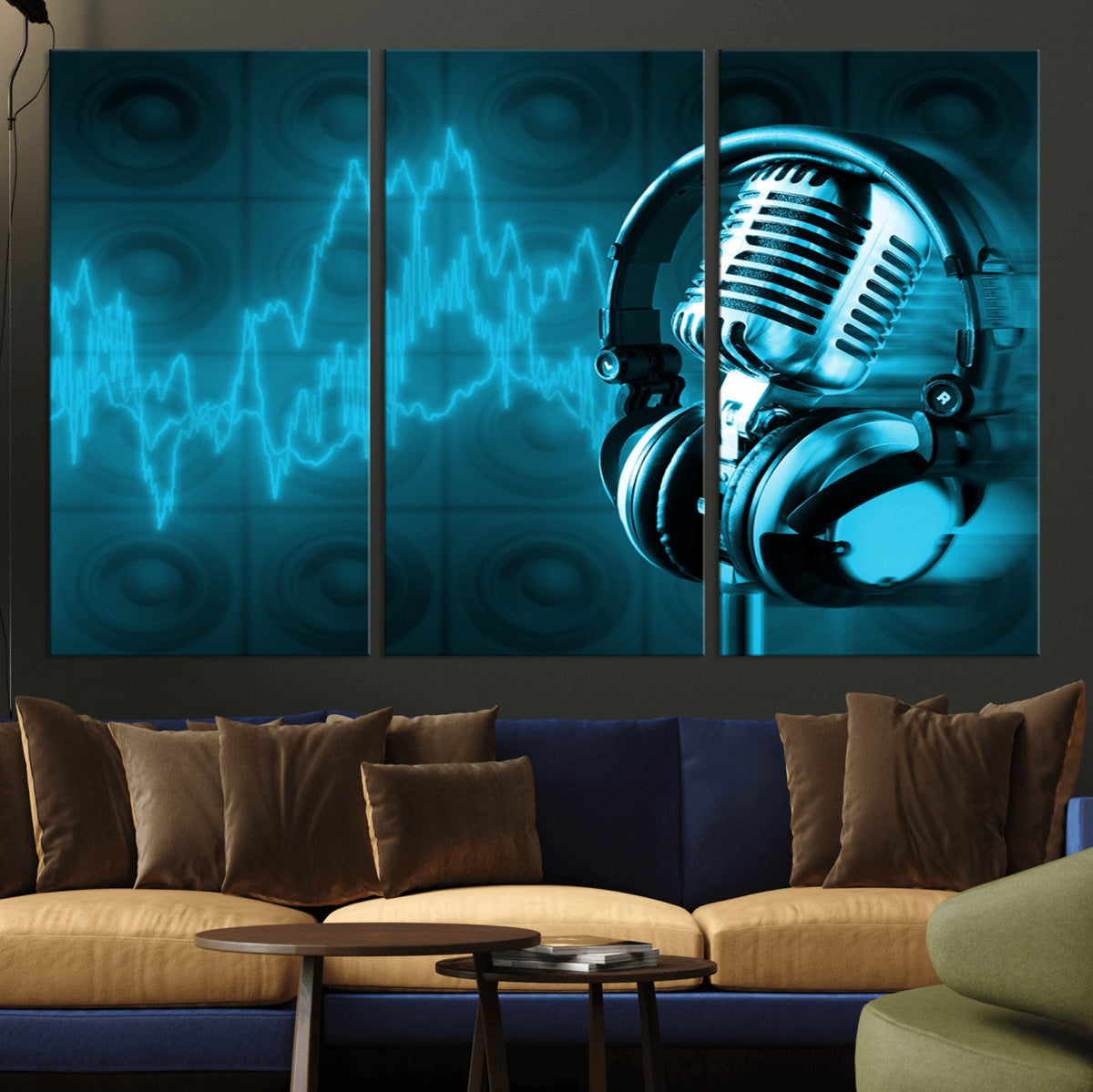 Music and Microphone Wall Art Canvas Print