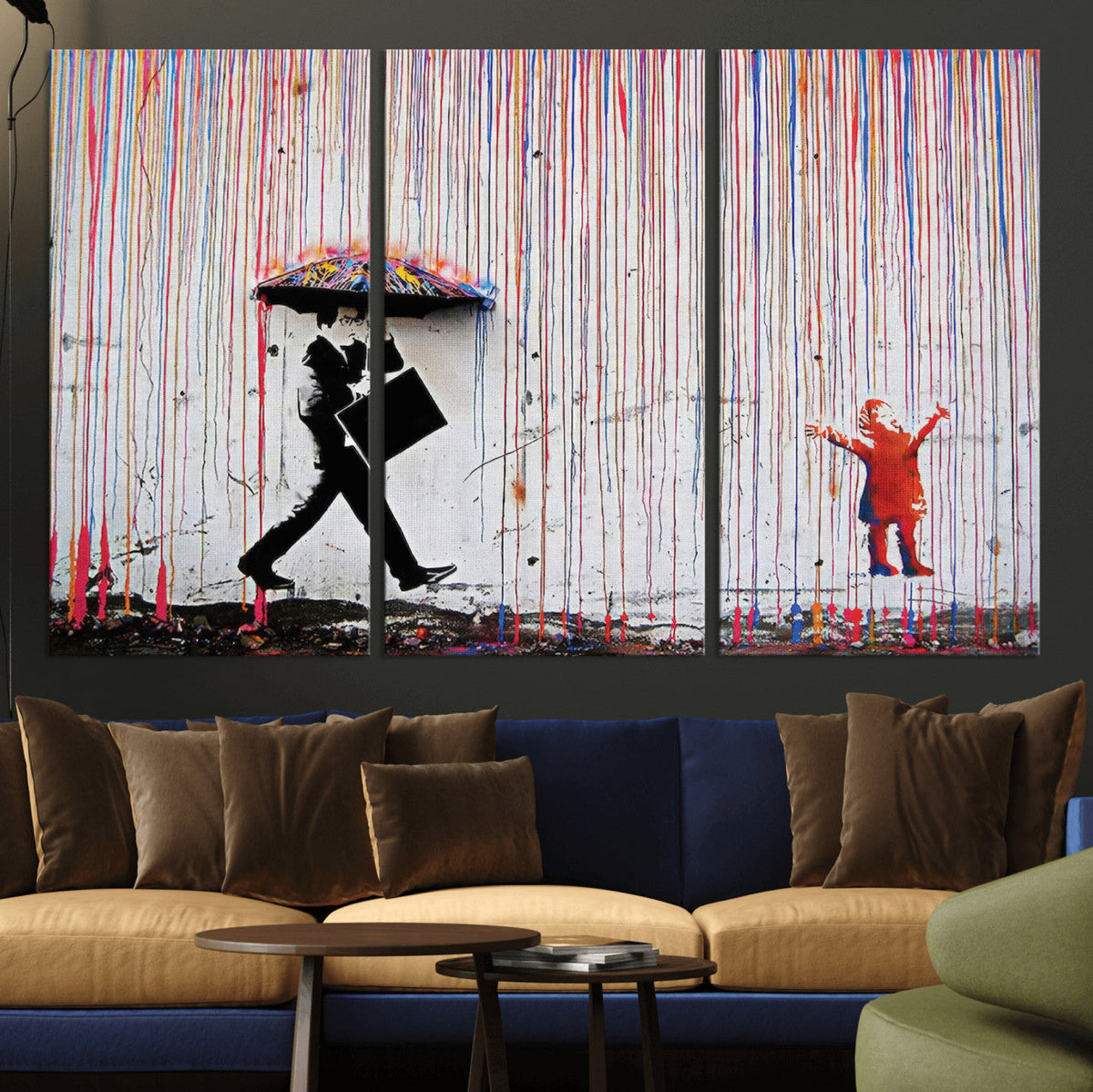 Banksy Wall Art Canvas Print, Framed Graffiti Art Picture