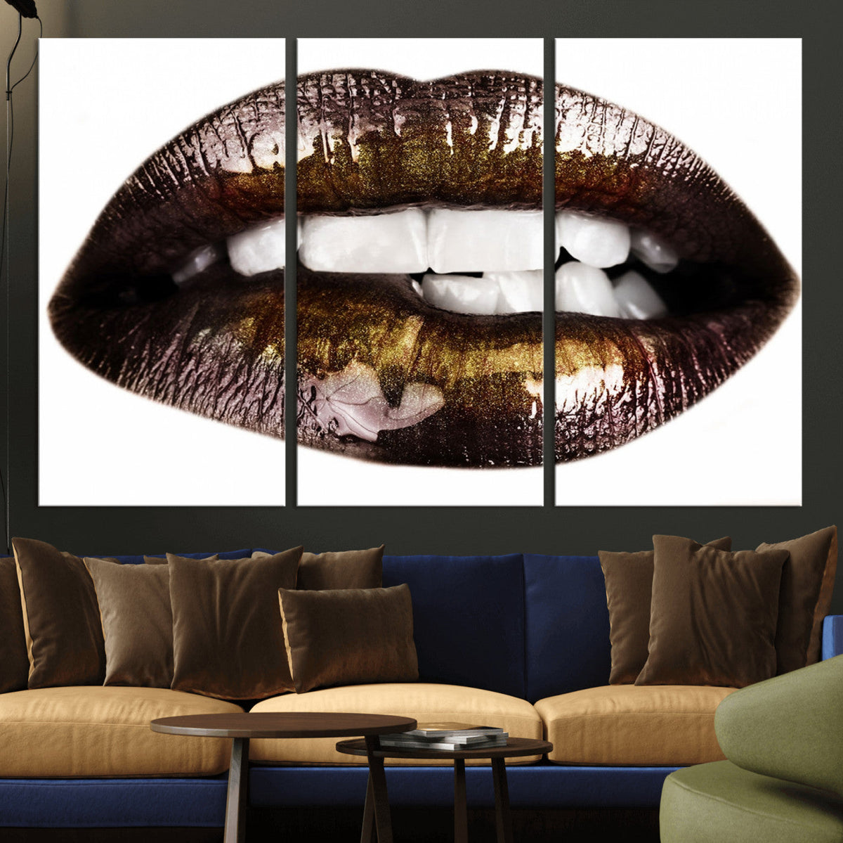 Close Up Lips Wall Art Canvas Print