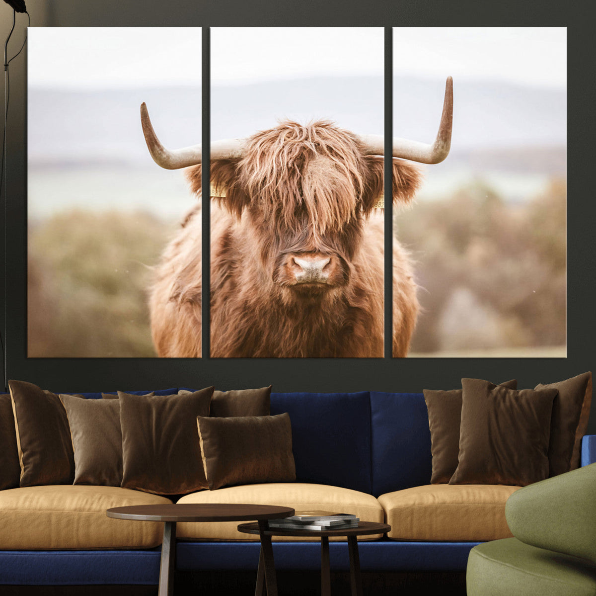 Scottish Serene Highland Cow Canvas Wall Art – Serene