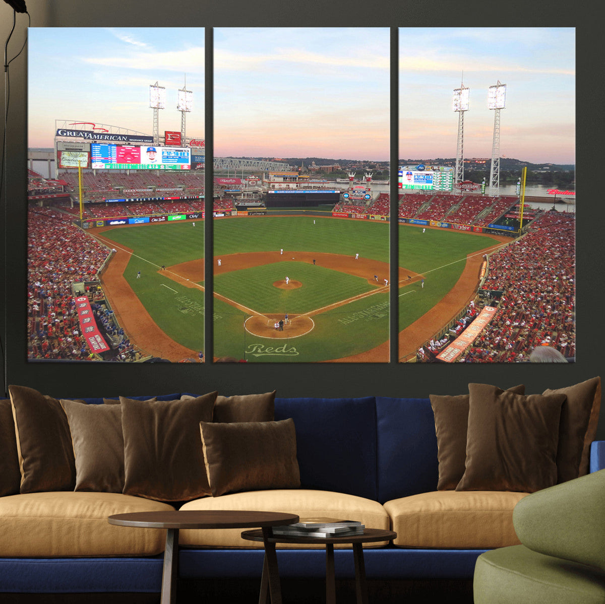 Cincinnati Reds Baseball Print Canvas- Cincinnati