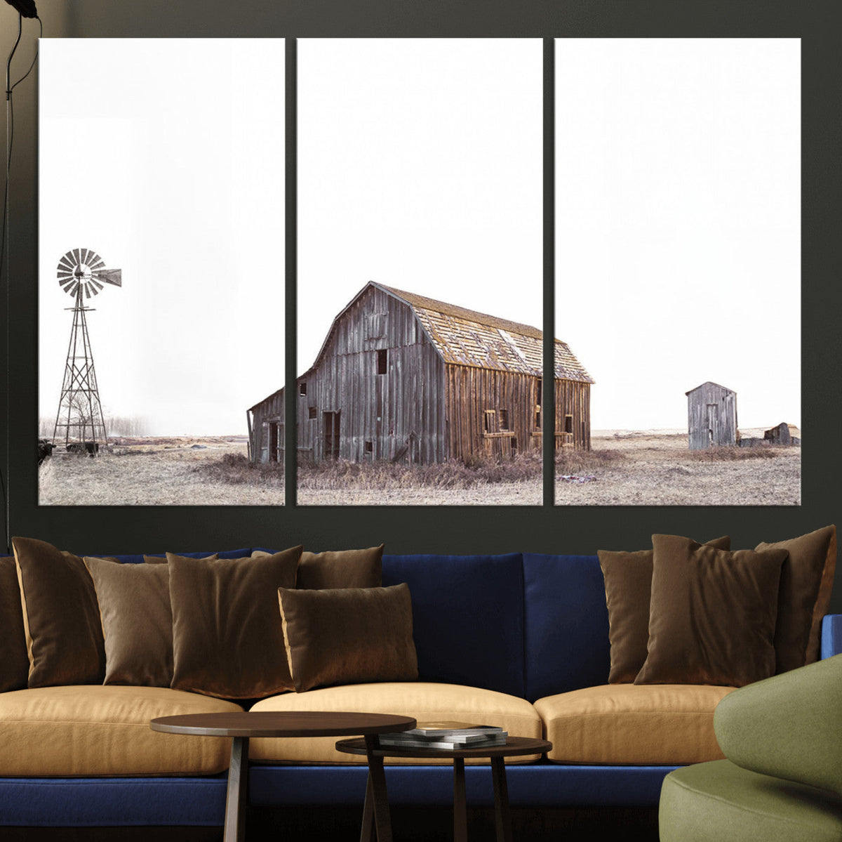 Set of 3 Rustic Farmhouse Wall Art Prints – Country Barn,