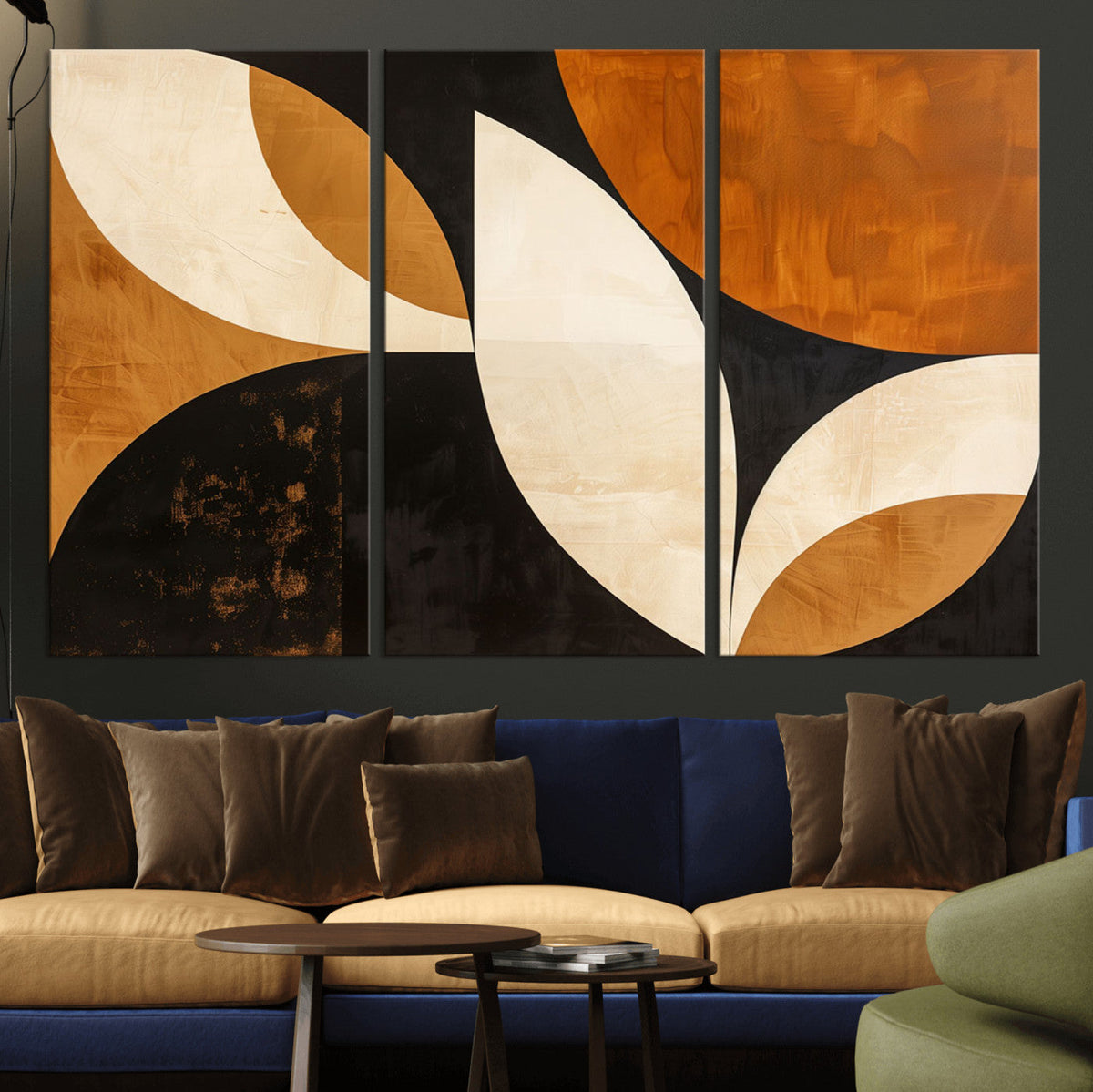 Geometric Abstract Wall Art Canvas Print, Mid Century Modern