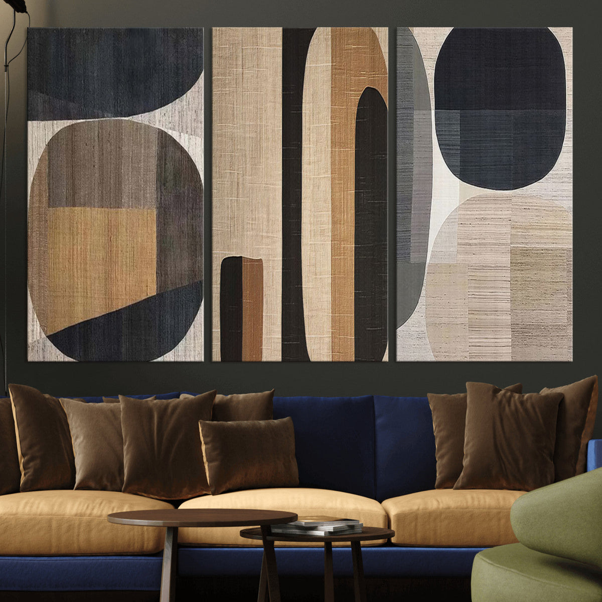 Abstract Minimalist Canvas Wall Art - Neutral Geometric