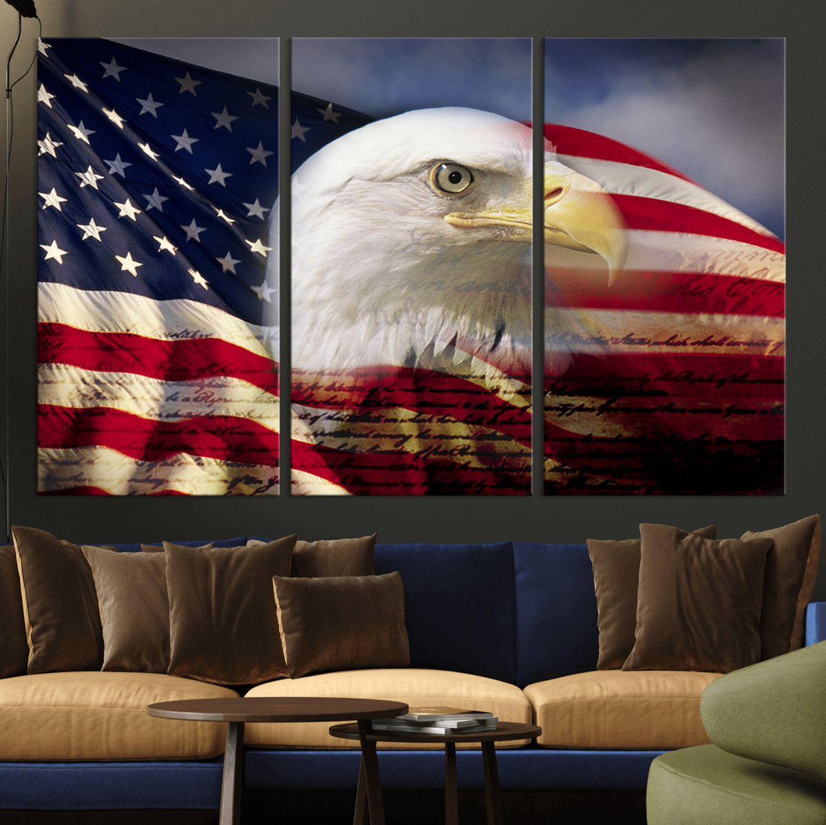 American Flag Eagle Symbol Wall Art, American Flag Eagle
