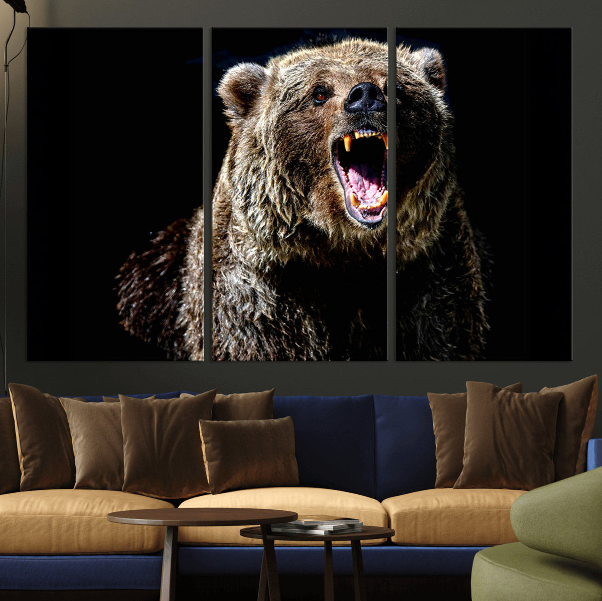 Grizzly Bear Canvas Print | Wildlife Wall Art for Cabin