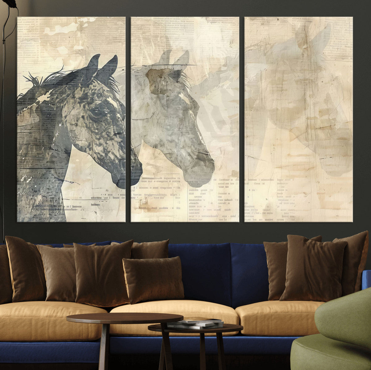 Abstract Horse Canvas Print | Modern Farmhouse Wall Art |