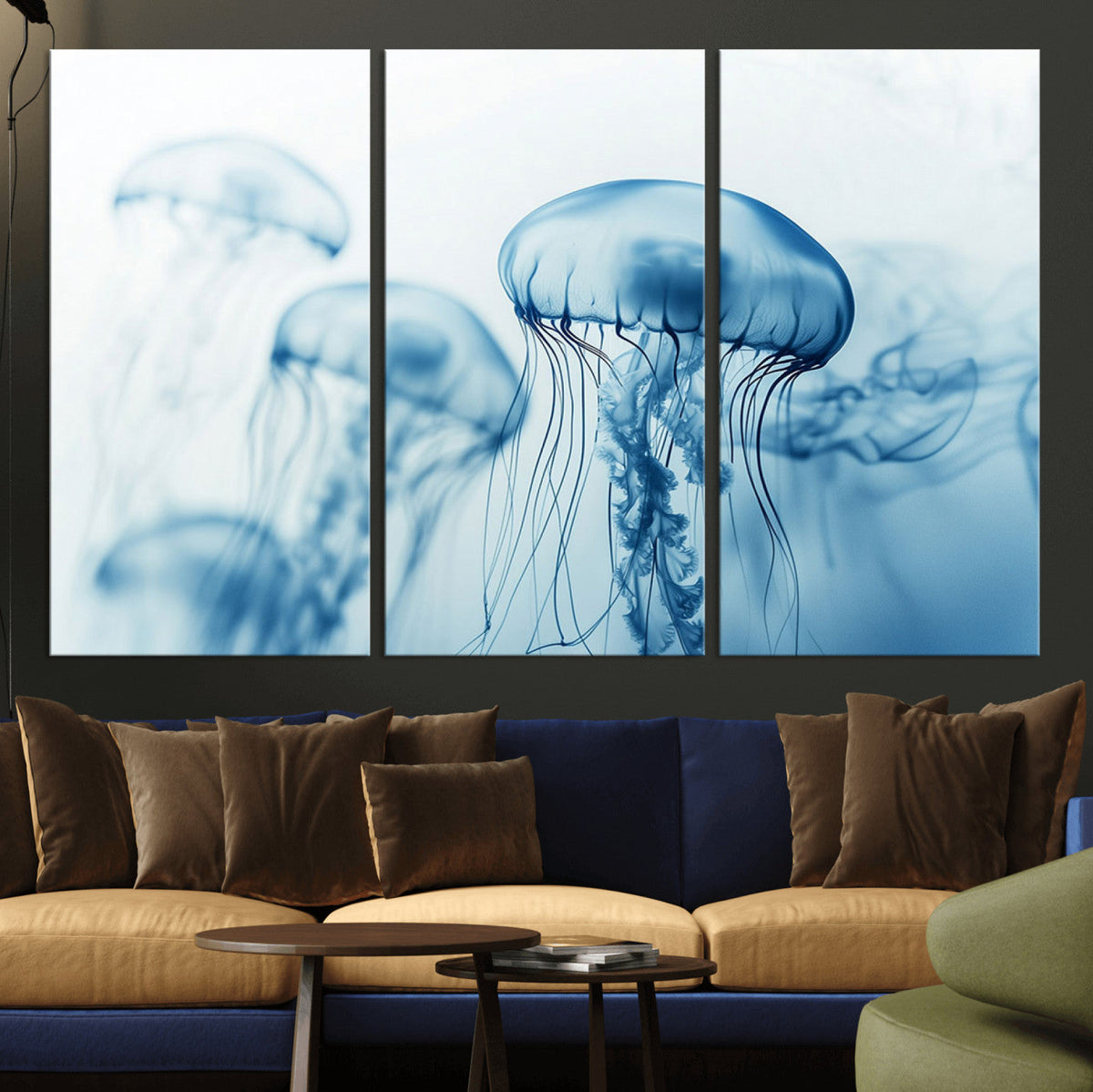 Blue Jellyfish Wall Art Canvas Print