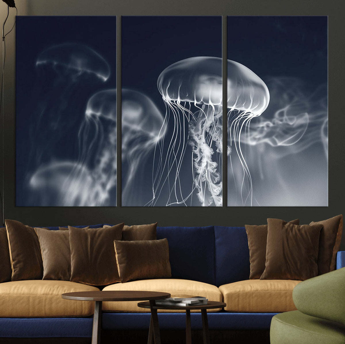 Jellyfish Wall Art Canvas Print, Modern Abstract Jellyfish