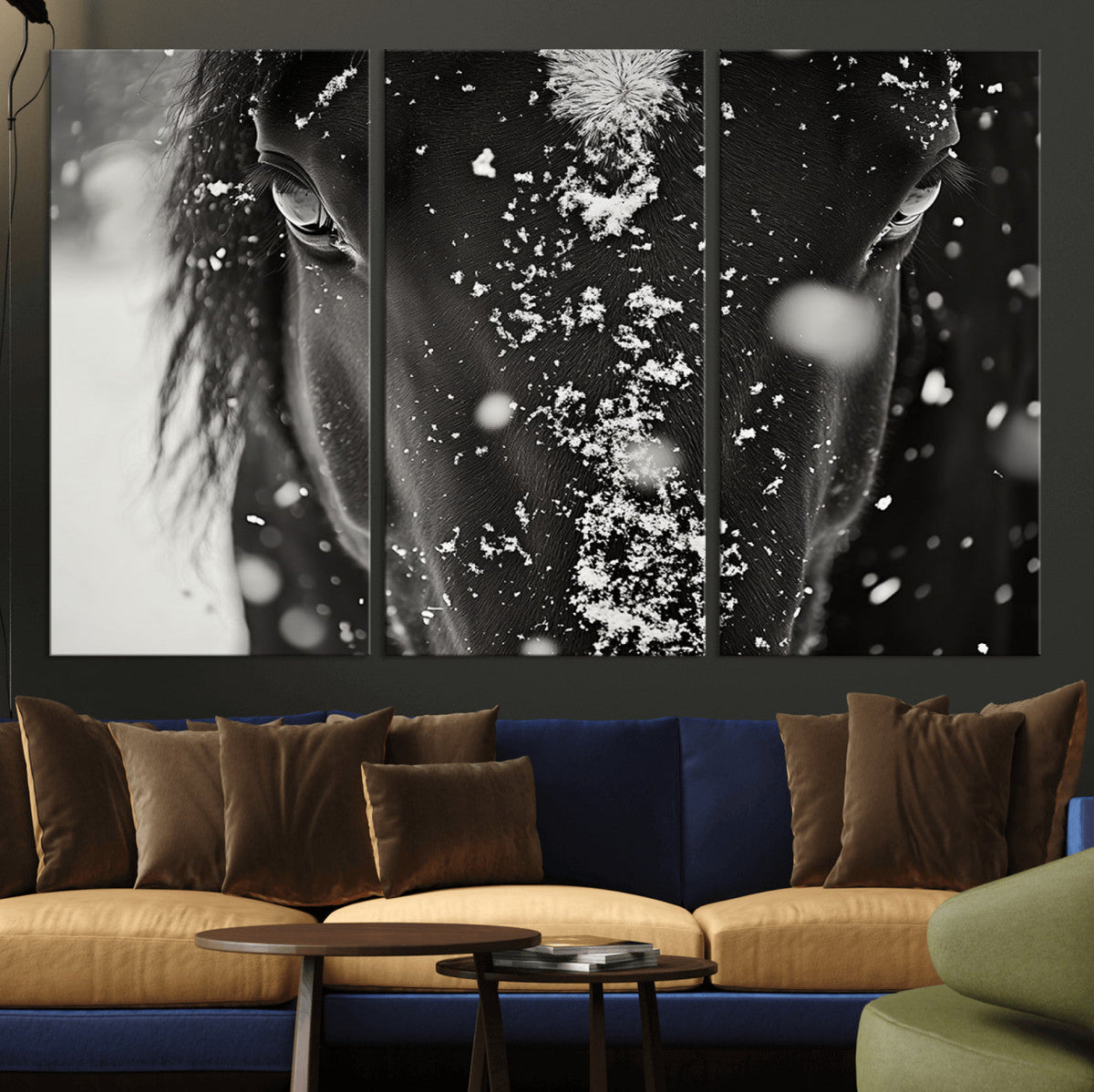 Winter Horse Snow Wall Art Canvas Print