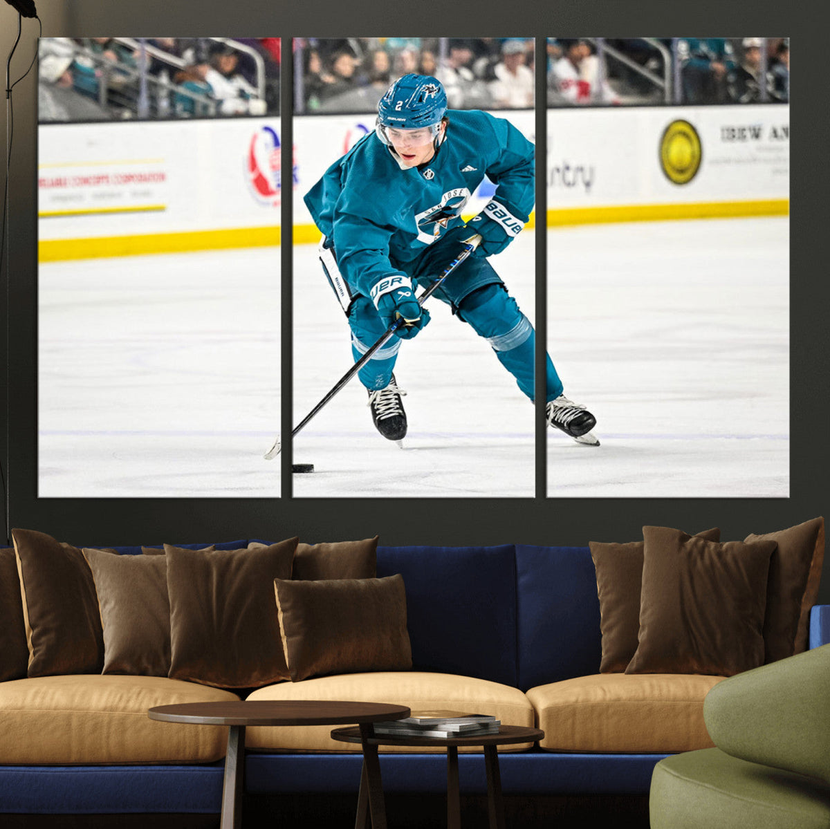 San Jose Sharks Ice Hockey Player Wall Art Canvas Print