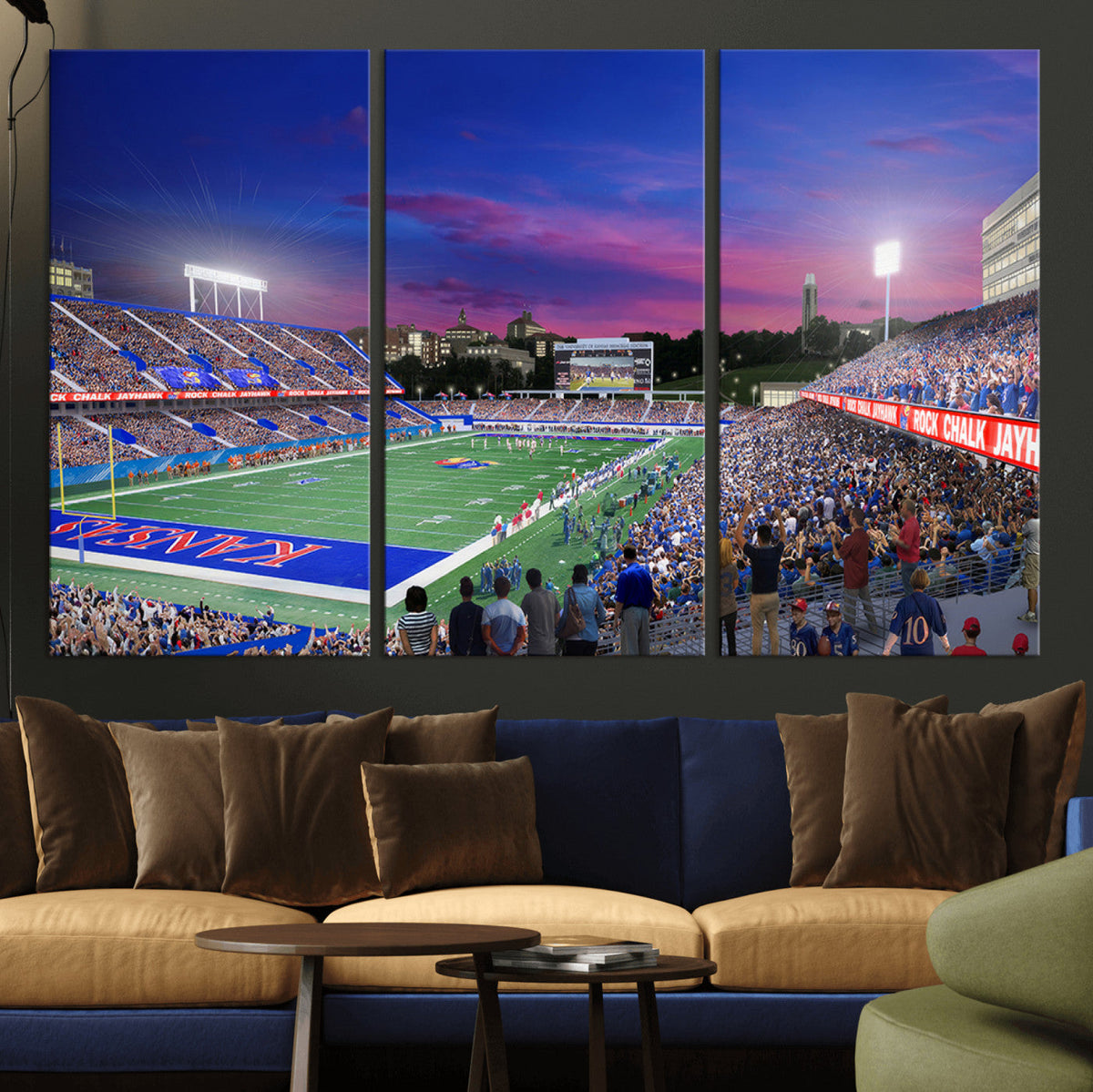 University of Kansas Jayhawks Football Team Print Canvas-