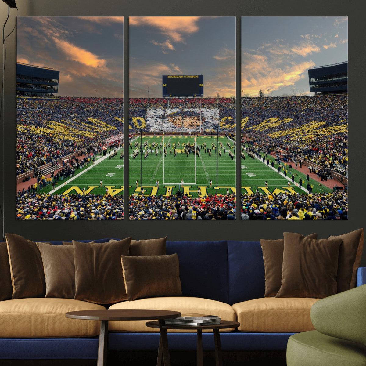 University of Michigan Wolverines Print Canvas, Football