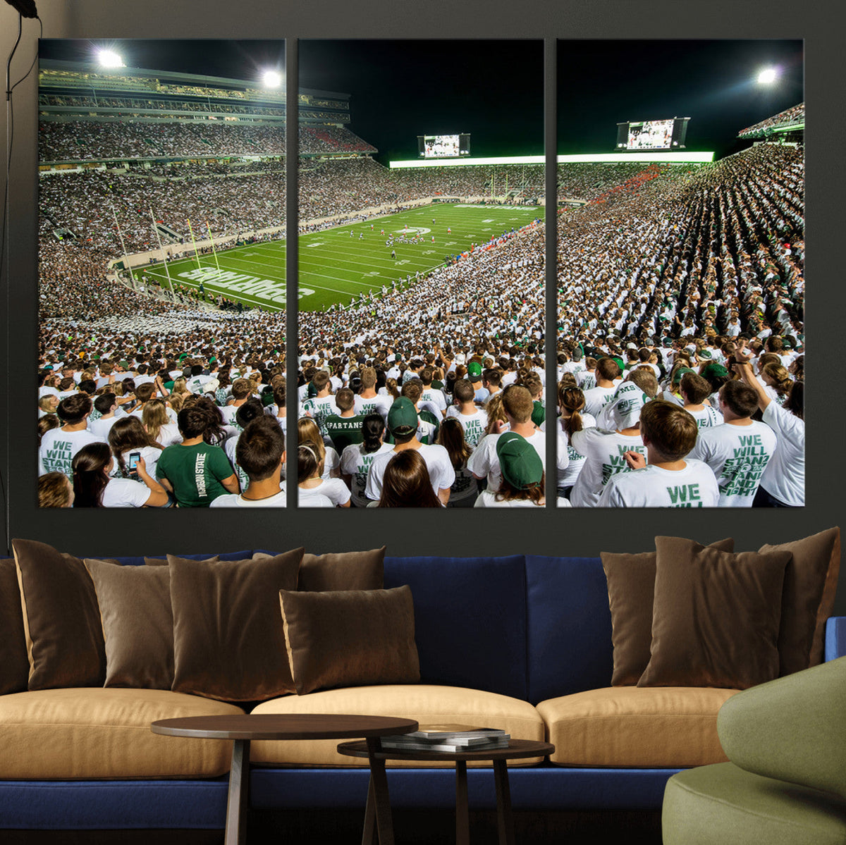 Michigan State Spartans Football Canvas Print - East Lansing