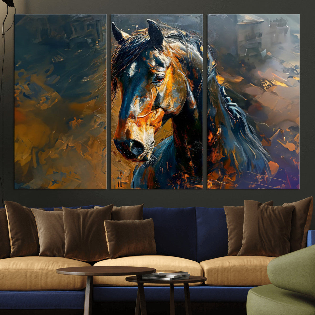 Abstract Horse Wall Art Canvas Print | Farmhouse Wall Decor