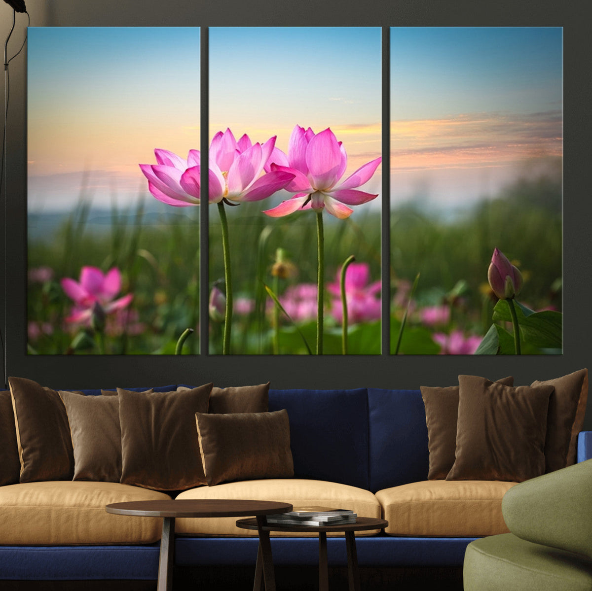 Pink Flower on the Mountain Canvas Print, Framed Pink Flower