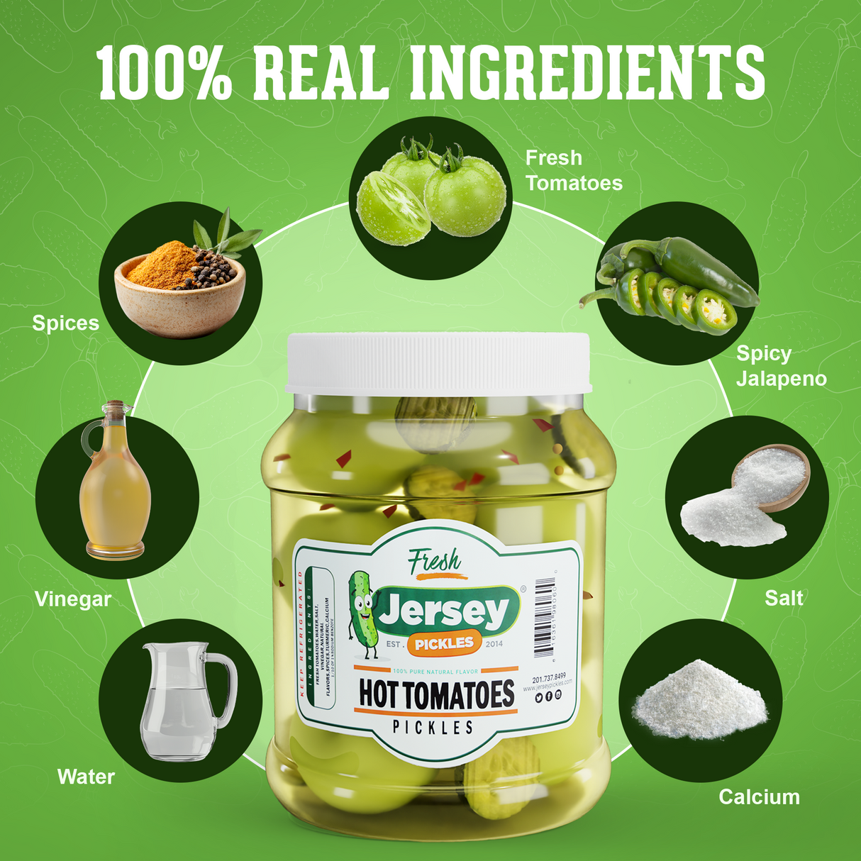 Hot Pickled Green Tomatoes