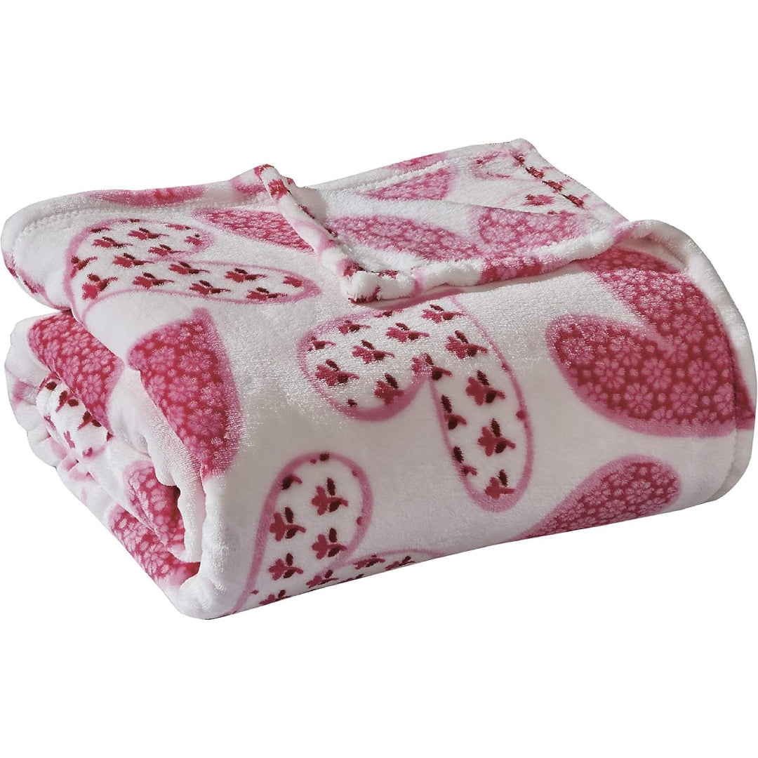 Ultra Plush Mothers Day Valentine's Day Heart-Themed Throw Blanket – Soft, Cozy, and Luxurious Fleece, 50" x 60"