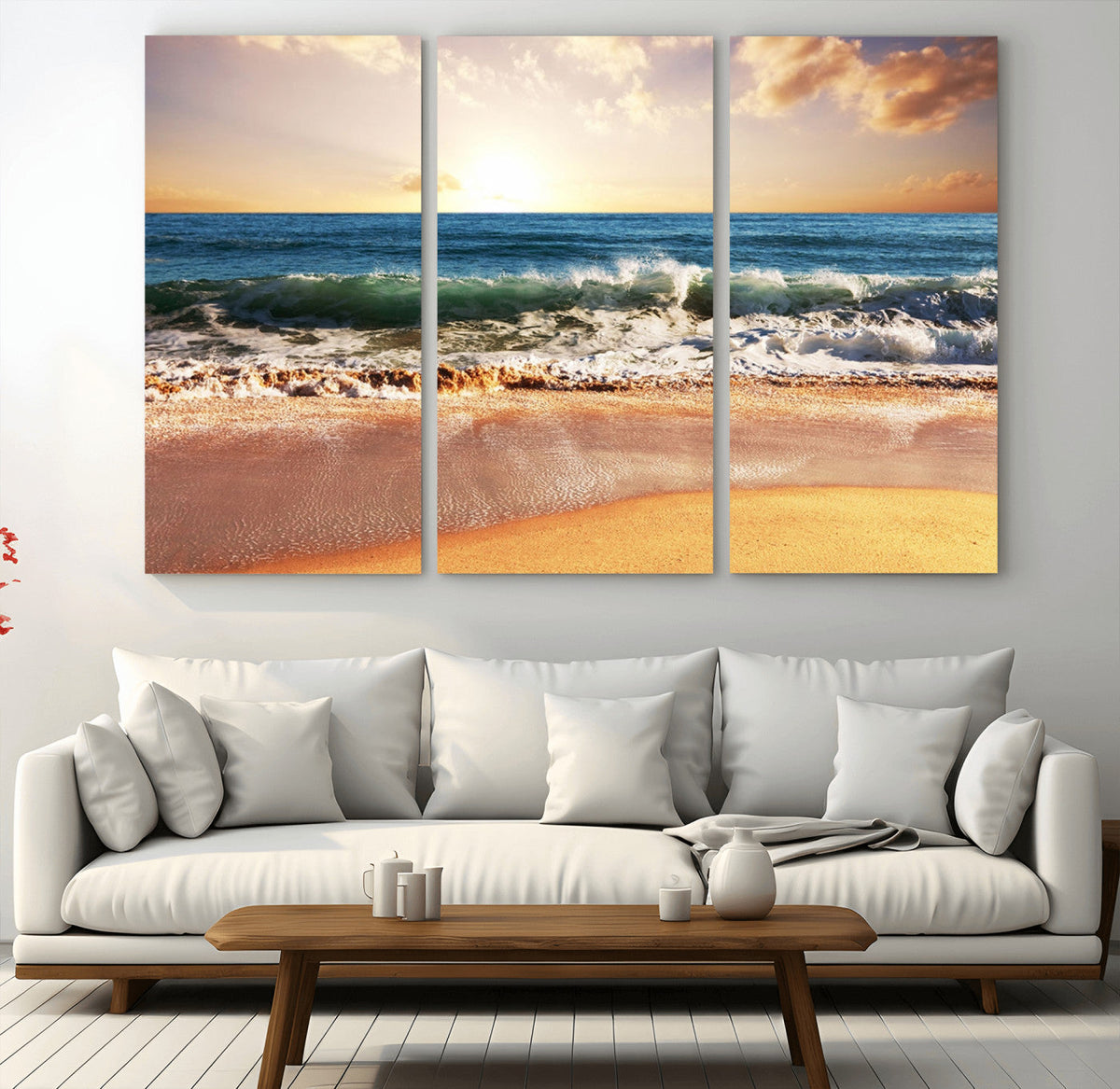 Serene Beach Path Canvas Art, Giclee Canvas Print with