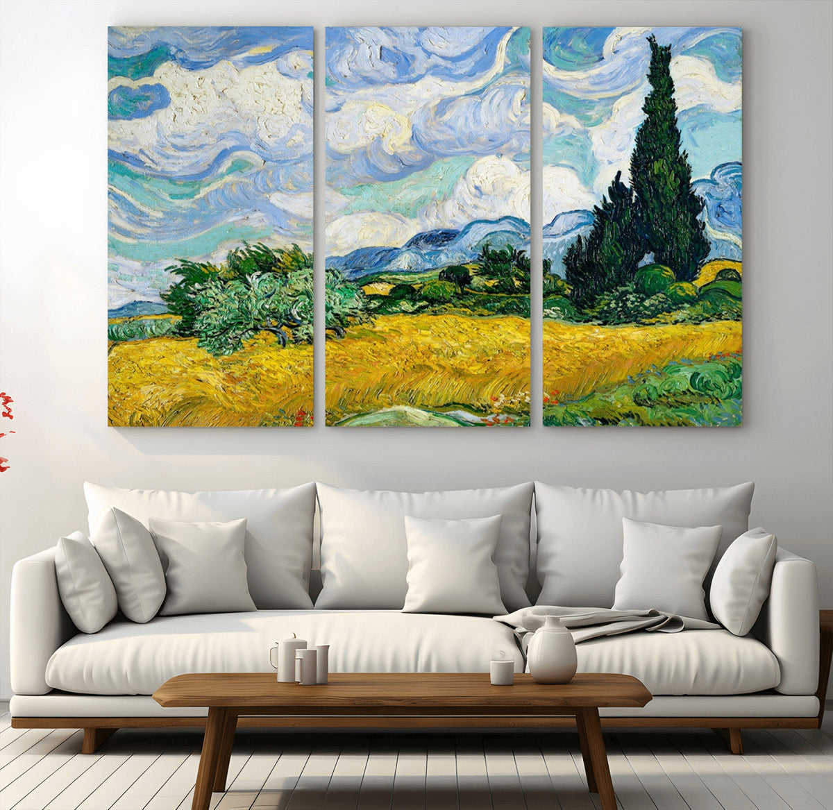 Wheatfield With Cypresses By Van Gogh Painting Wall Art