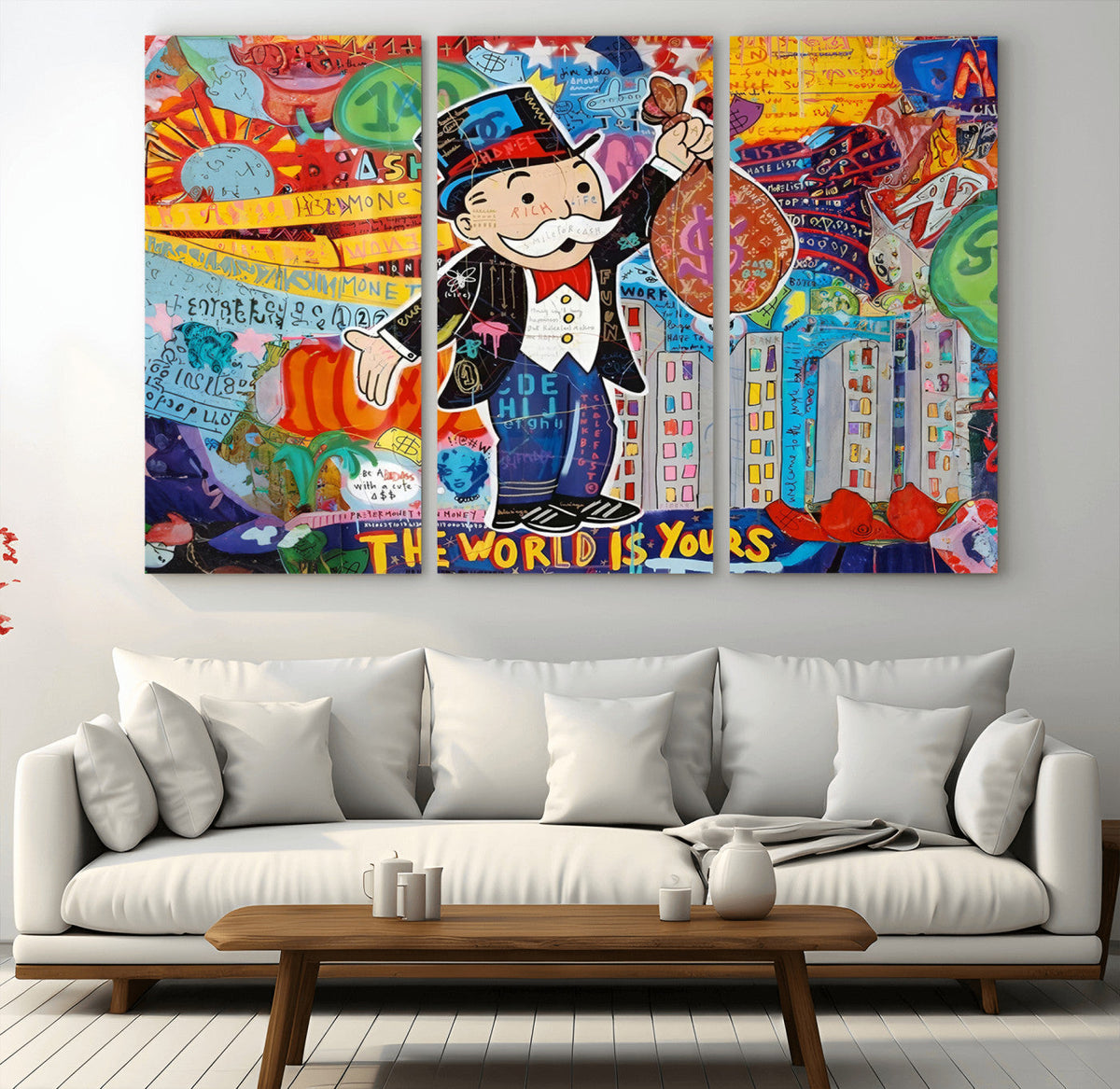 Pop Art Monopoly Man Canvas Wall Art Print - Bold and