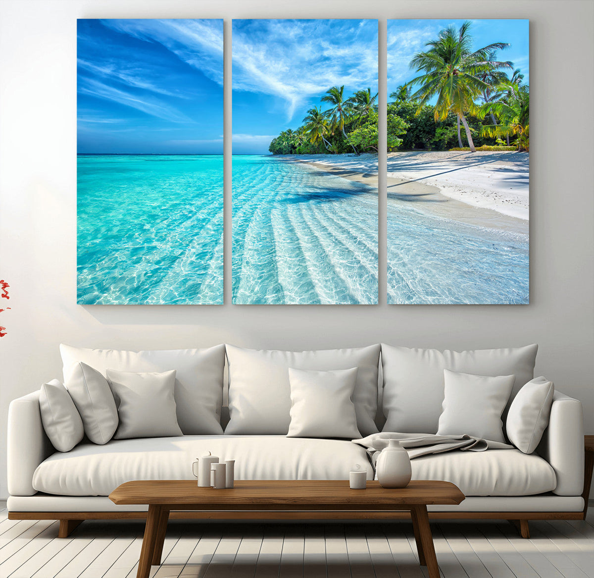 Tropical Beach Wall Art Canvas Print - Serene Ocean