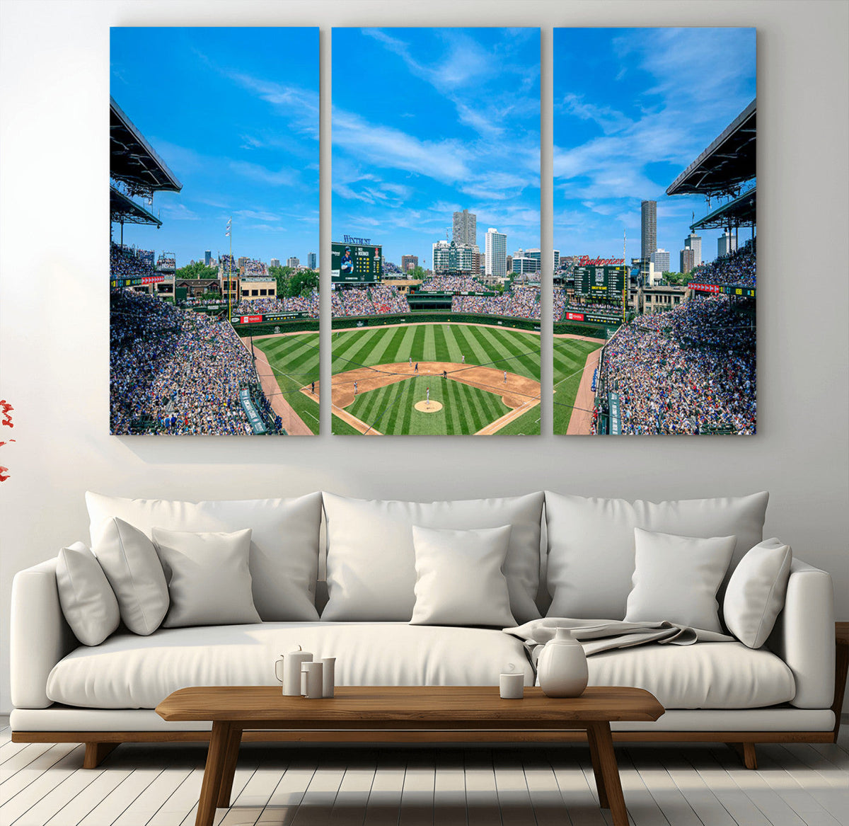 Wrigley Field Chicago Cubs Panoramic Art Multi-Piece Canvas