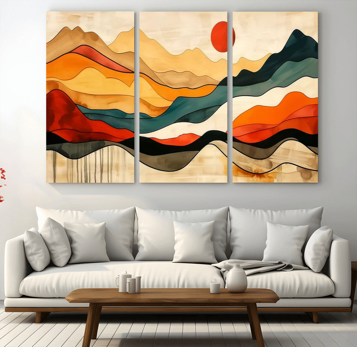 Mid Century Wall Art Print - Abstract Woodland Print -