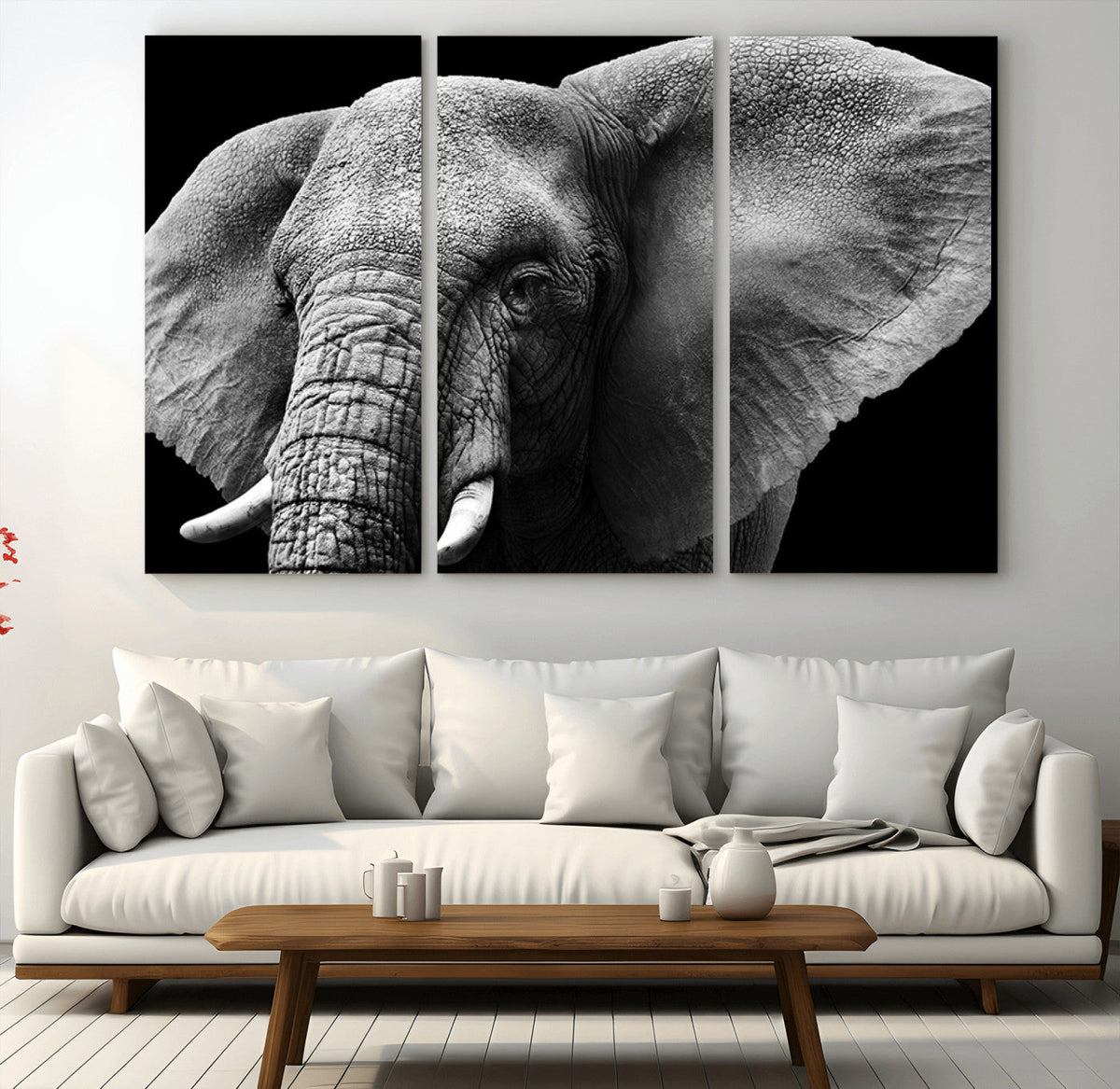 Big Elephant Close Up Wall Art Canvas Print
