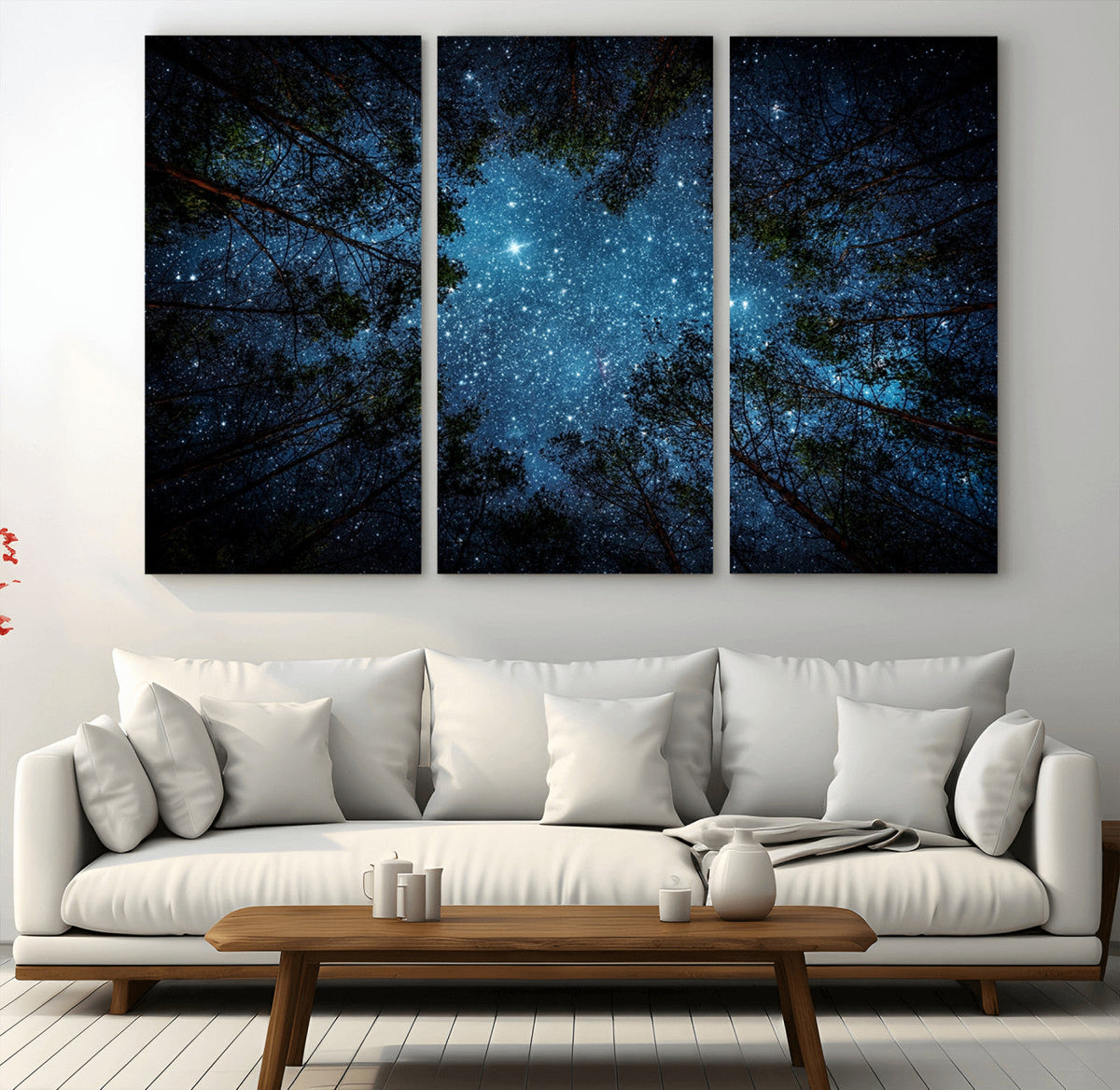 Forest and Stars Wall Art Canvas Print