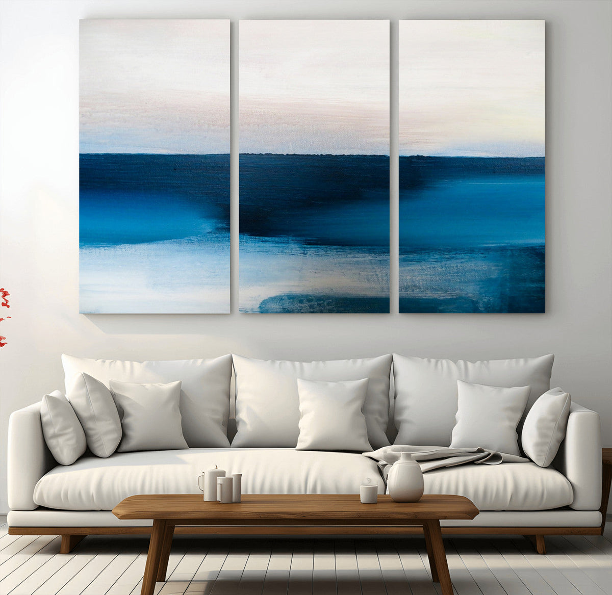 Dark Blue Abstract Wall Art Canvas Print