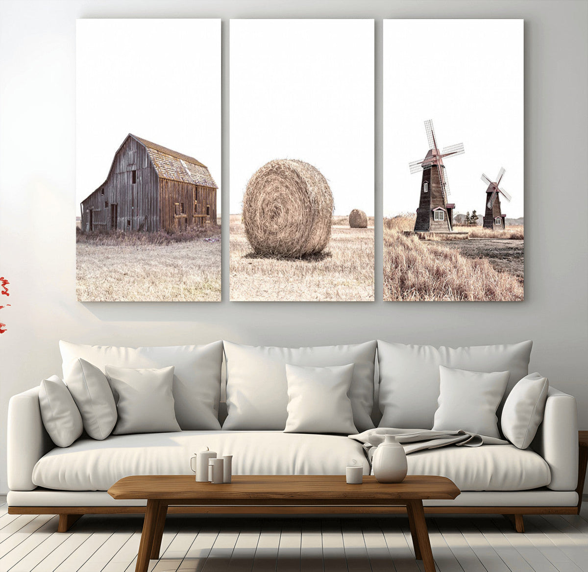 Farm Prints Set, Set of 3 Farmhouse Wall Art, Country House