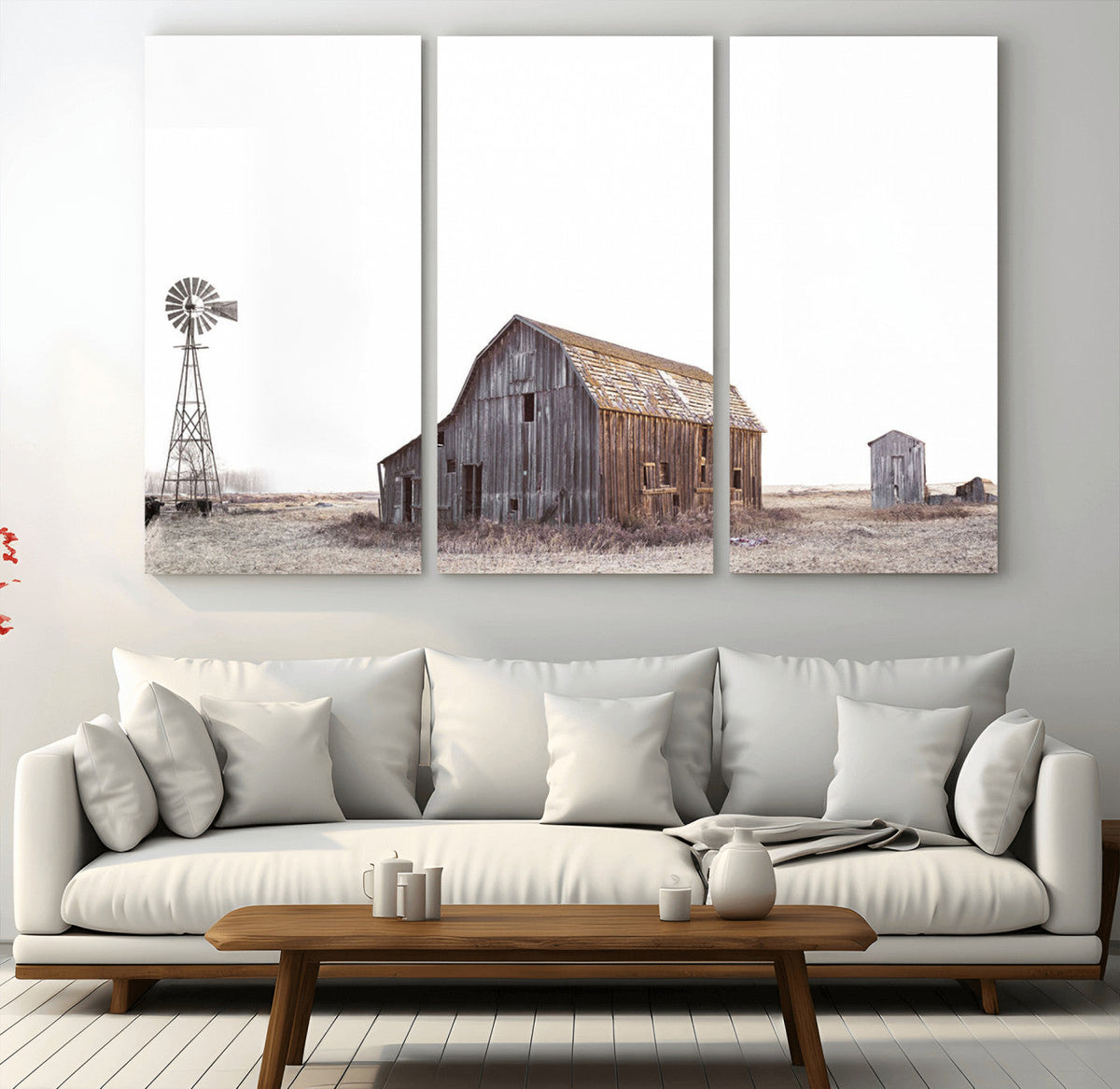 Set of 3 Rustic Farmhouse Wall Art Prints – Country Barn,