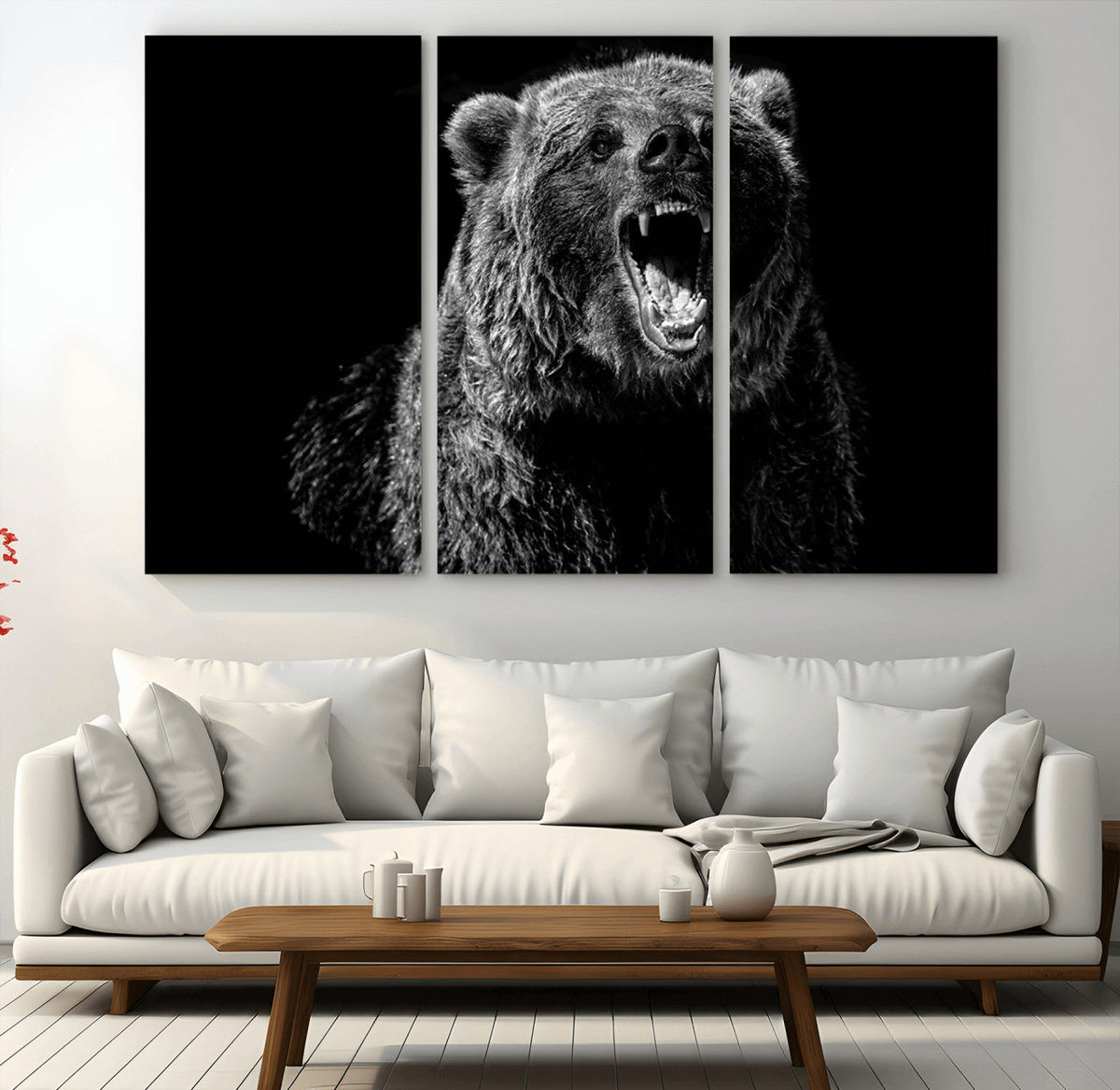 Bear Canvas Print | Wildlife Wall Art for Cabin Decor |