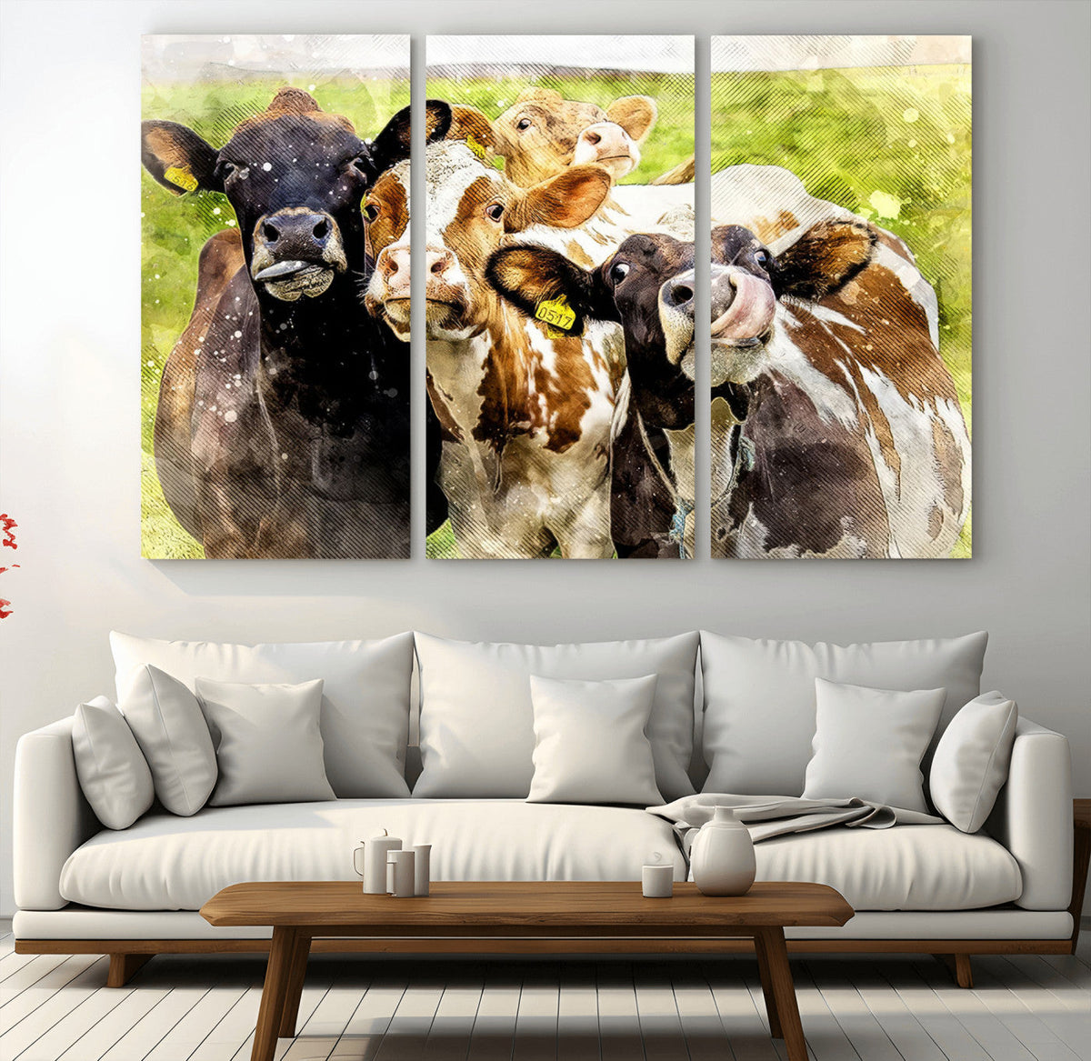 Curious Cows Farmhouse Wall Art | Ready to Hang and Framed