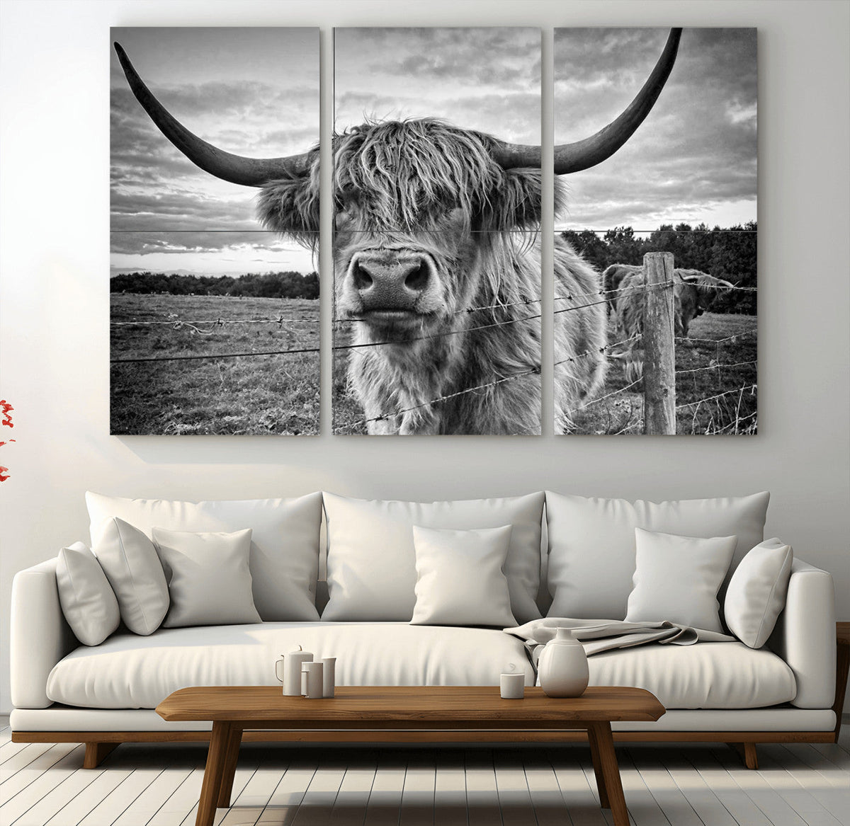 Scottish Highland Cow Wall Art Canvas Print | Ready to Hang