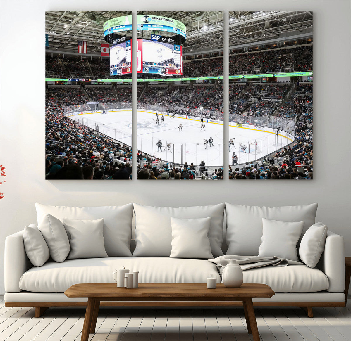 Sharks Arena Blackhawks Sharks Ice Hockey Stadium Wall Art