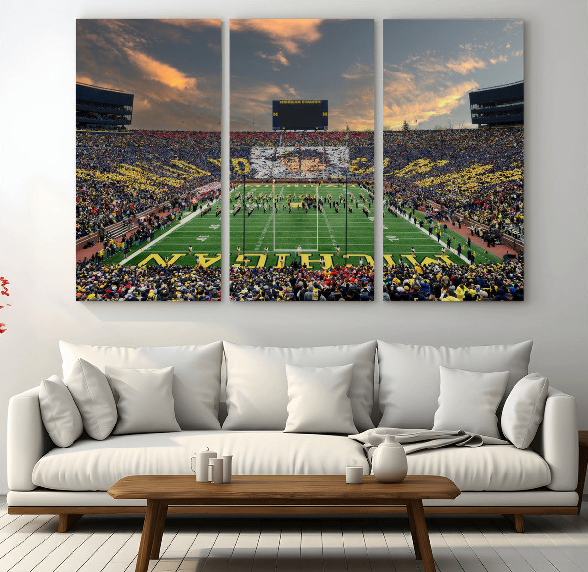 University of Michigan Wolverines Print Canvas, Football