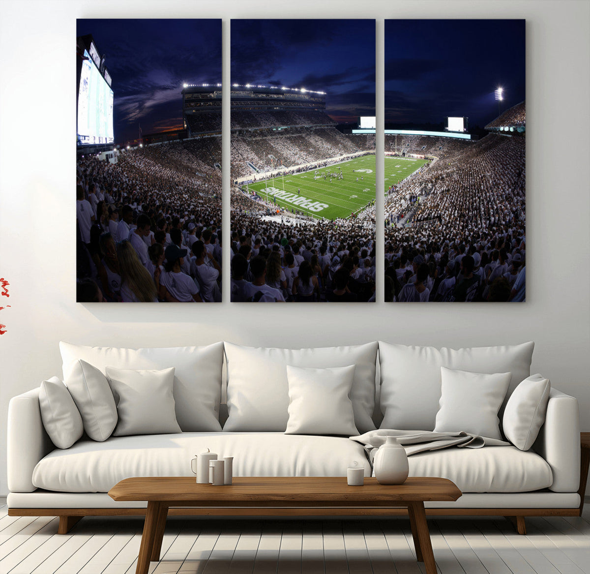 Michigan State Spartans Canvas, Framed Football Team Print -