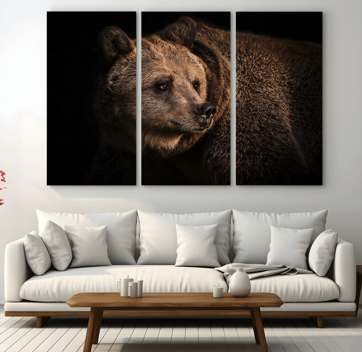 Wild Grizzly 399 Bear Canvas Wall Art Print, Bear Animal