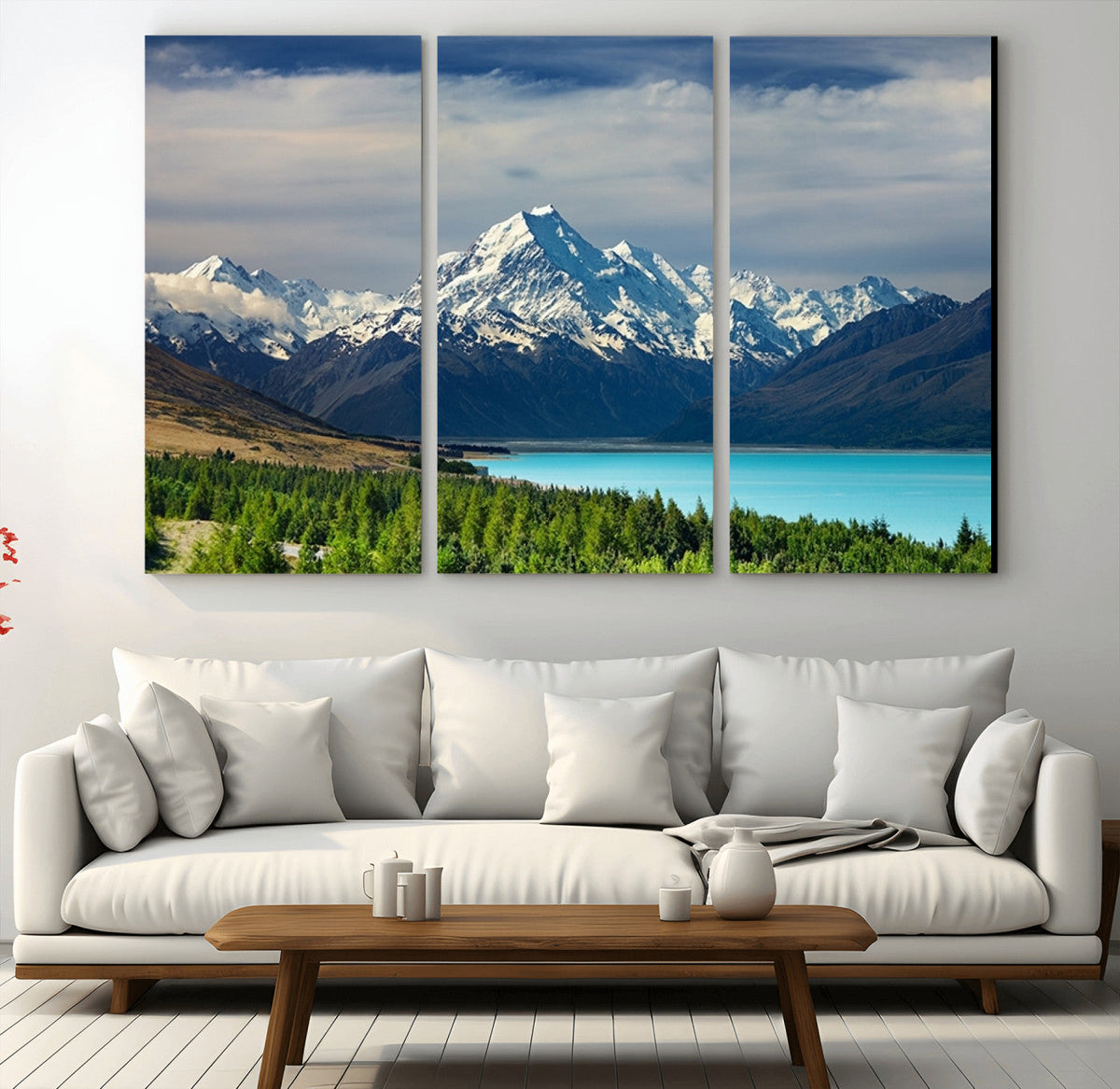 Mount Cook and Lake Pukaki Canvas Wall Art Print – Majestic