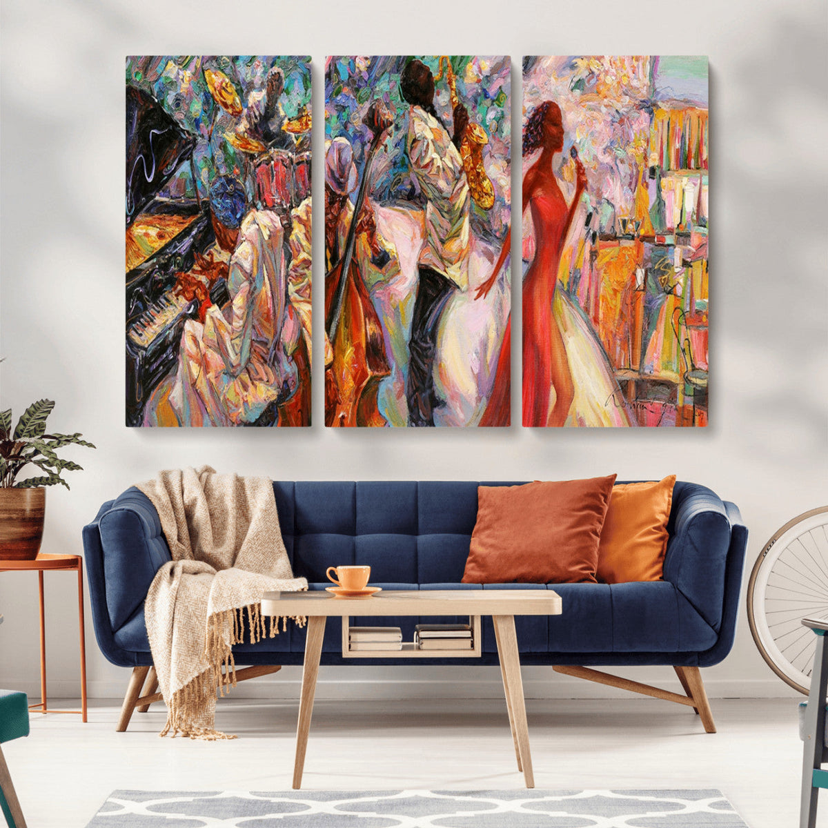 Abstract Afro American Jazz Canvas Wall Art | Music-Inspired
