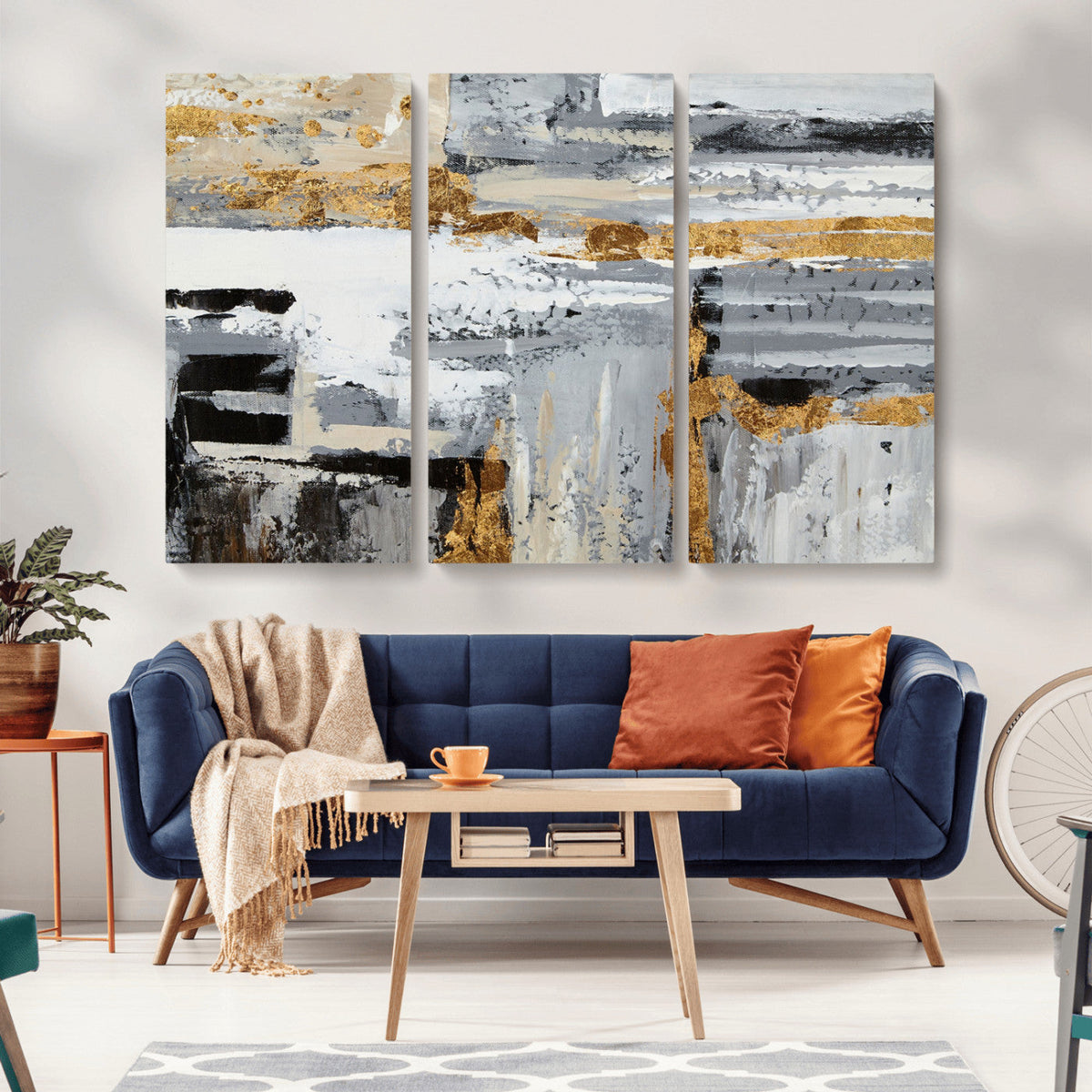 Abstract Painting Canvas Wall Art Print Paint Drip Art Brush