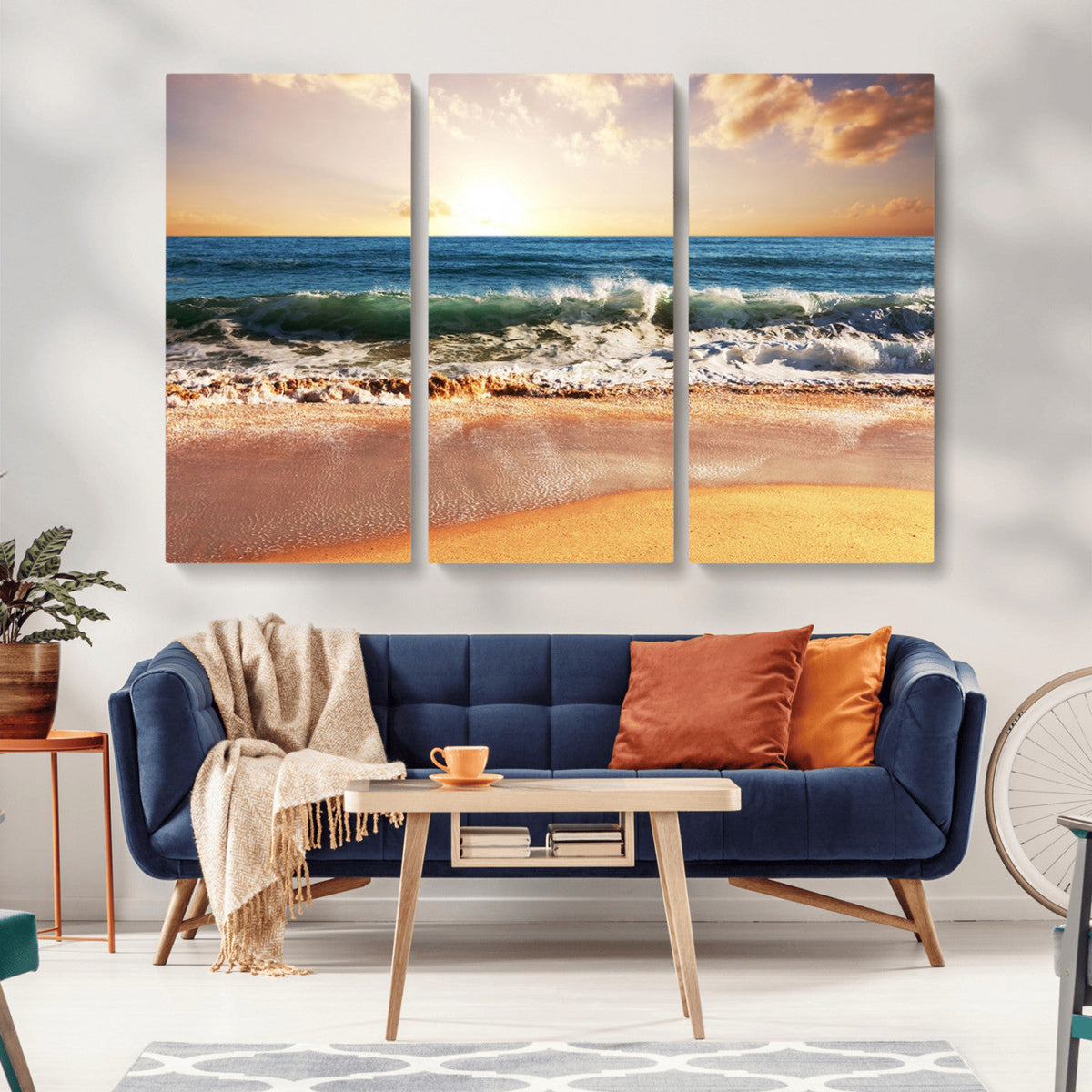 Serene Beach Path Canvas Art, Giclee Canvas Print with