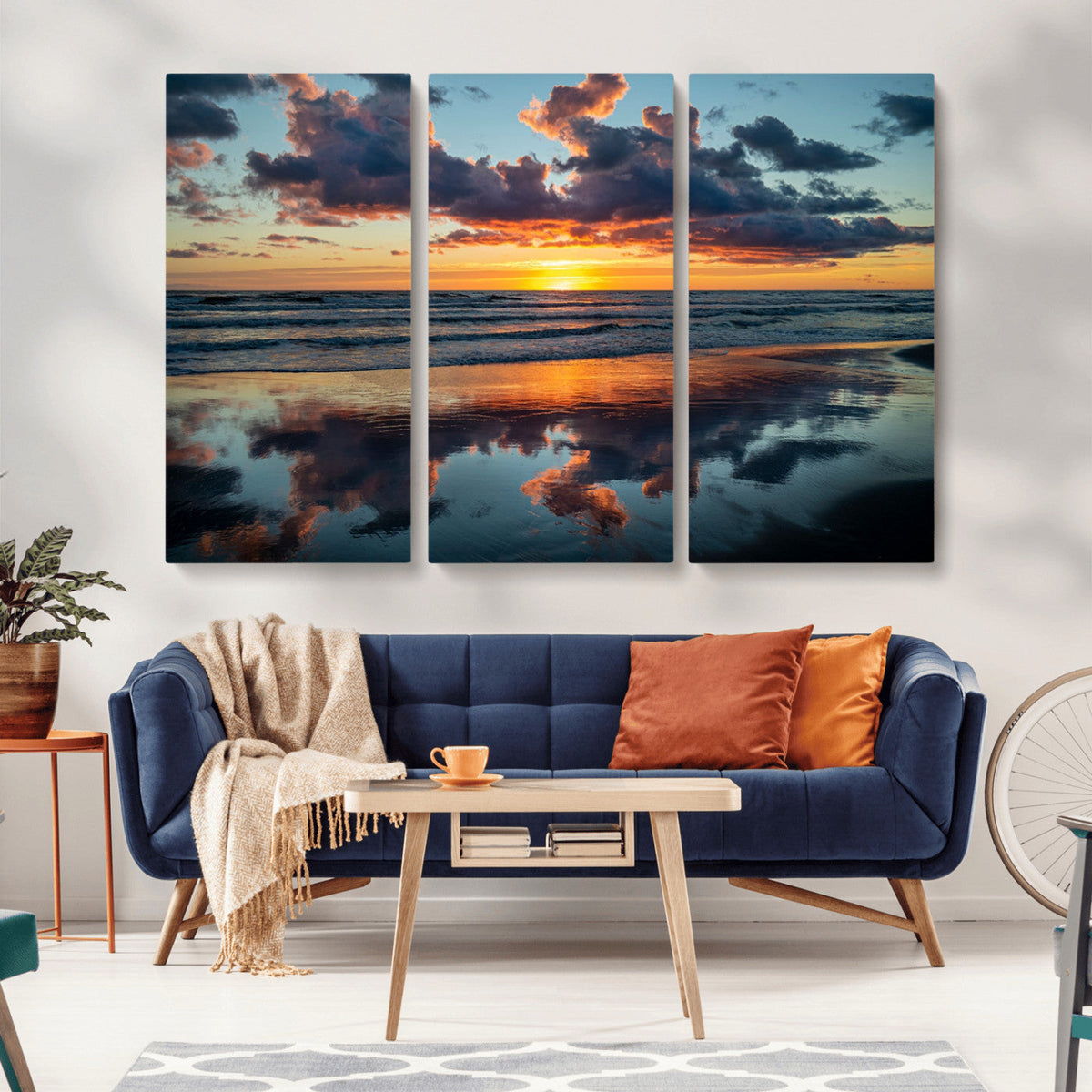Beach Sunset Print - Stunning Ocean Canvas Artwork with