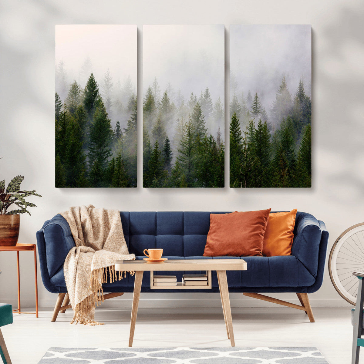 Forest Wall Art Canvas Print | Foggy Forest Wall Art | Pine